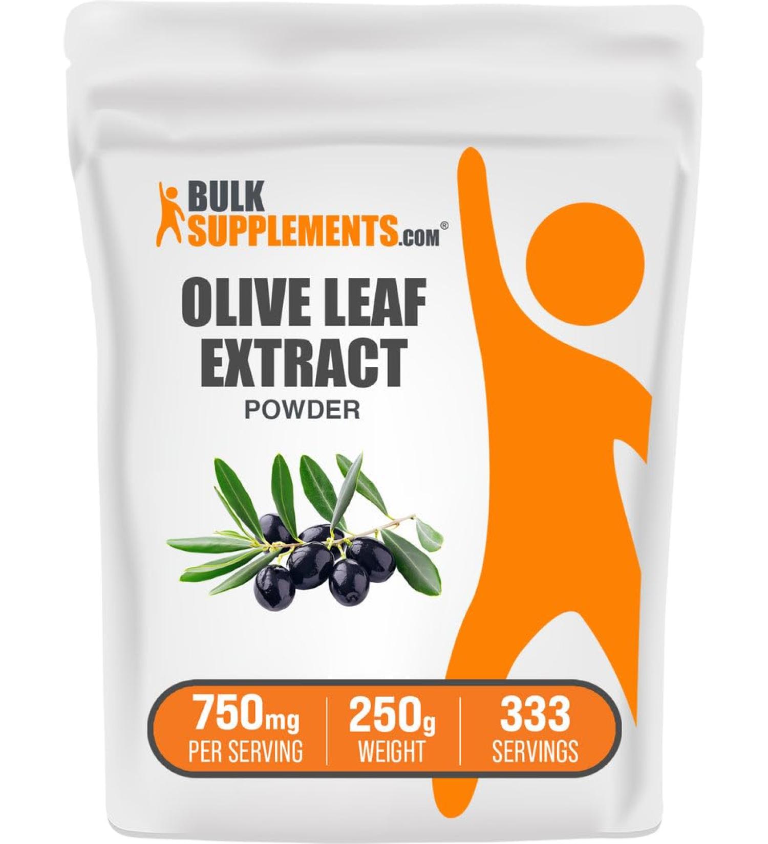 BulkSupplements.com Olive Leaf Extract Powder - Herbal Supplement Antioxidant Source Olive Leaf Powder - Gluten Free 750mg per Serving 250g (8.8 oz) (Pack of 1) 8.82 Ounce (Pack of 1) - Buy Online on GoSupps.com