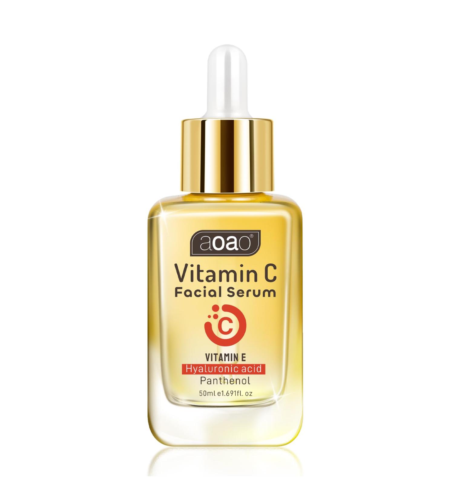 Advanced Vitamin C Daily Facial Serum, with Vitamin E, Hyaluronic Acid, Panthenol, Hydrating & Nourishing Antioxidant Formula Helps Improve the Look of Dark Spots, Wrinkles & Dullness, 1.69fl.oz - Buy Online on GoSupps.com