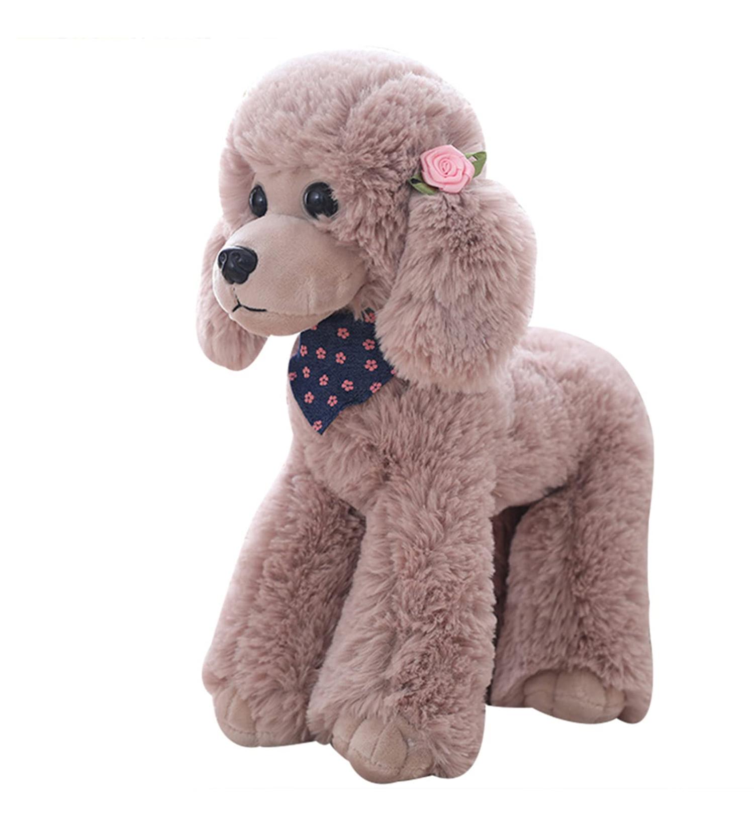 Heionia Teddy Dog Plush Toy - Kawaii Cuddly Pudel with Scarf | 20cm Gray Dog Gift for Kids & Girls | International Shipping Available - Buy Online on GoSupps.com