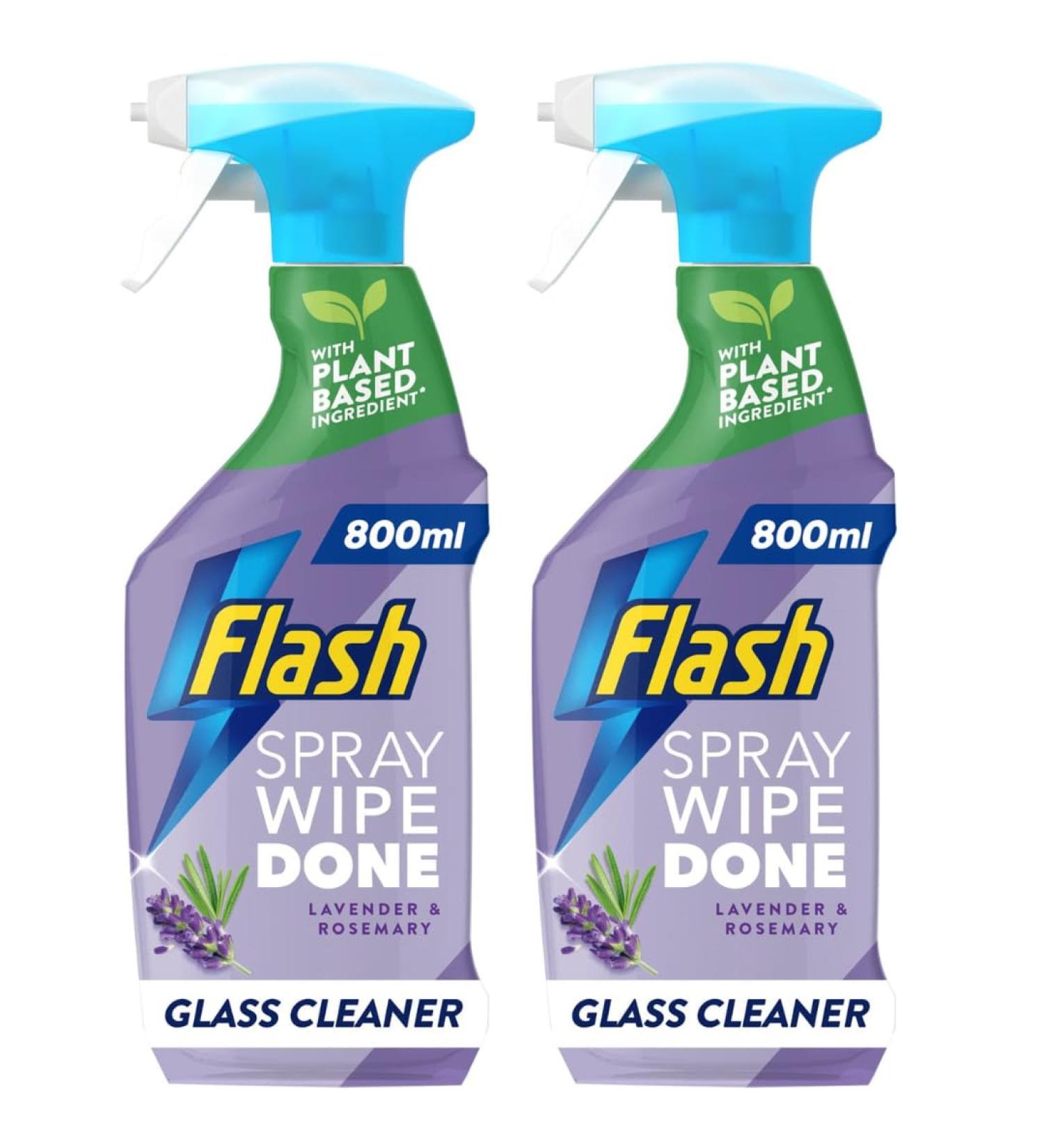 2Pk - Spray Wipe Done 800ml - Fragrance - Lavender & Rosemary - Sparkling Glass Streak-Free Shine - Wipe&Done Cleaning Spray - Cleaning Spray Kitchen - Now With Plant-Based Ingredient