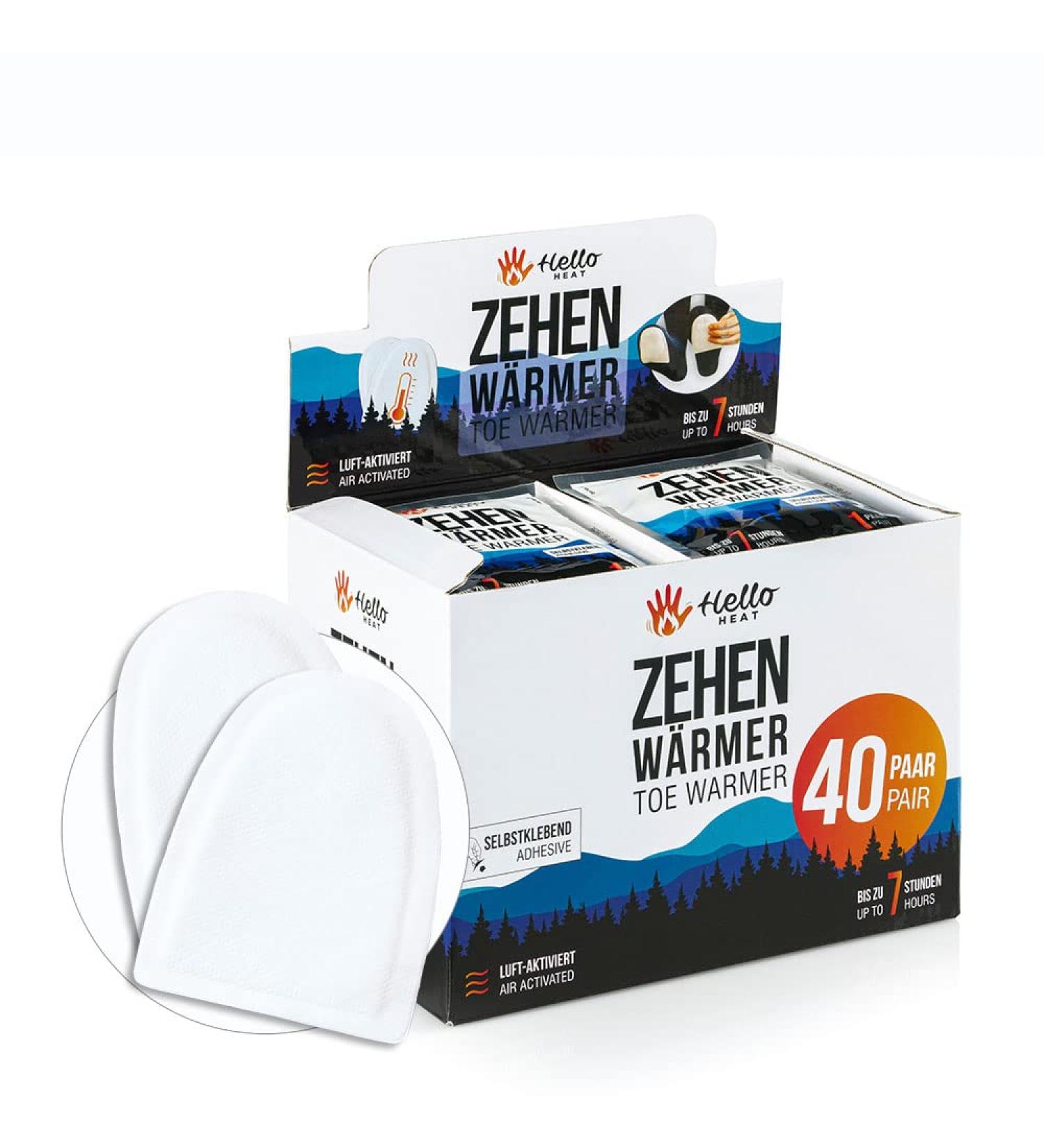 Hello Heat Warm Pack - 10 Pairs of 7-Hour Thermal Toe Warmers for Shoes Ski Boots & Snowboard Boots - Buy Online on GoSupps.com