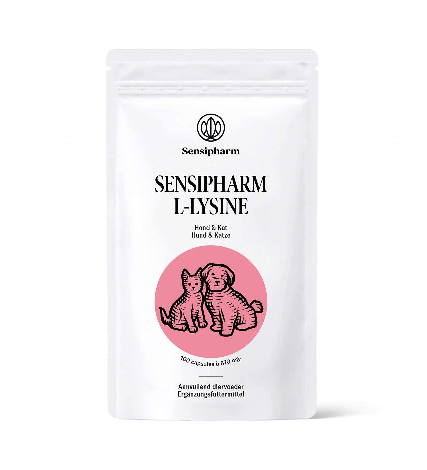 Sensipharm L-Lysine for Dogs & Cats | 100 High Dosed Lysine Softgels at 670mg to Support the Immune System | Naturally Pure A - Buy Online on GoSupps.com