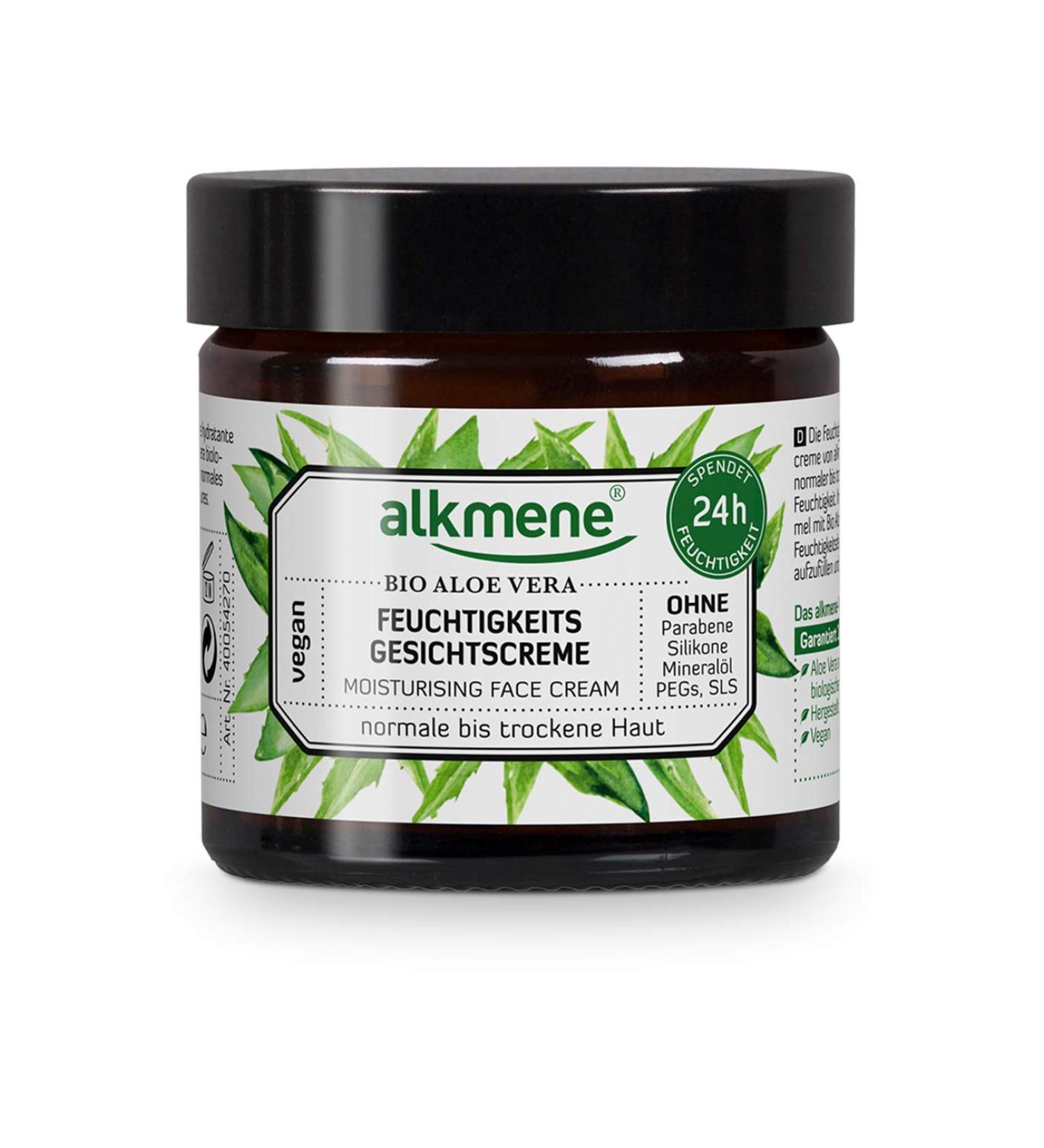alkmene face cream with organic aloe vera - day cream for normal to dry skin - vegan face care without silicones parabens mineral oil PEGs SLS & SLES (1x 50 ml) - Buy Online on GoSupps.com