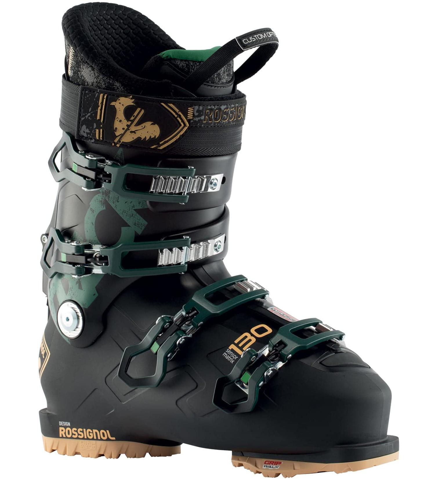 Rossignol Track 130 GW Men's Ski Boots Black Green 9.5 (27.5) - Performance and Style on the Slopes - Buy Online on GoSupps.com