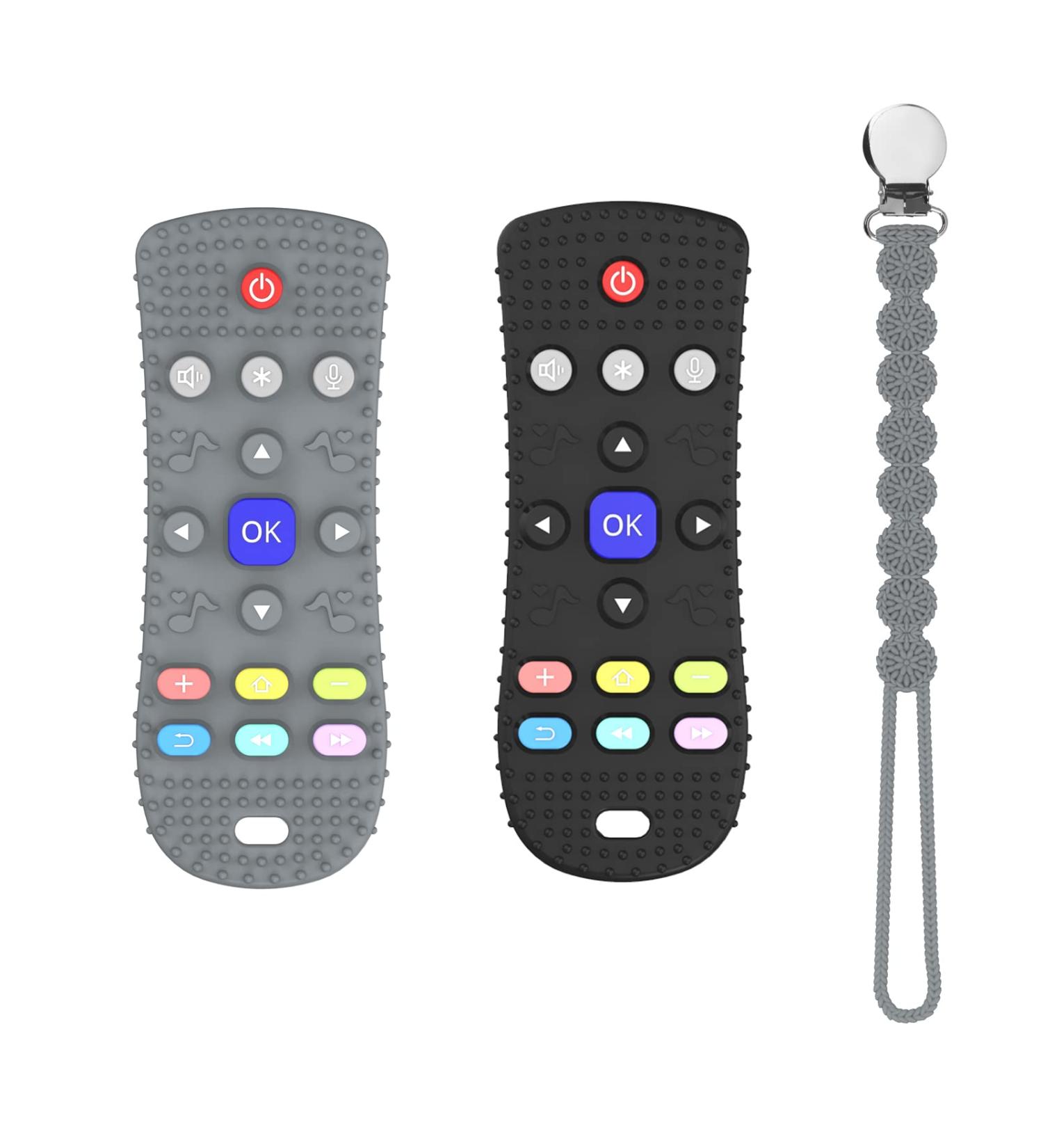 Viyuse Remote Teether for Babies | TV Remote Control Shape | Early Educational Sensory Toy | Teething Relief | Infant Teether for 12 Months - Black - Buy Online on GoSupps.com