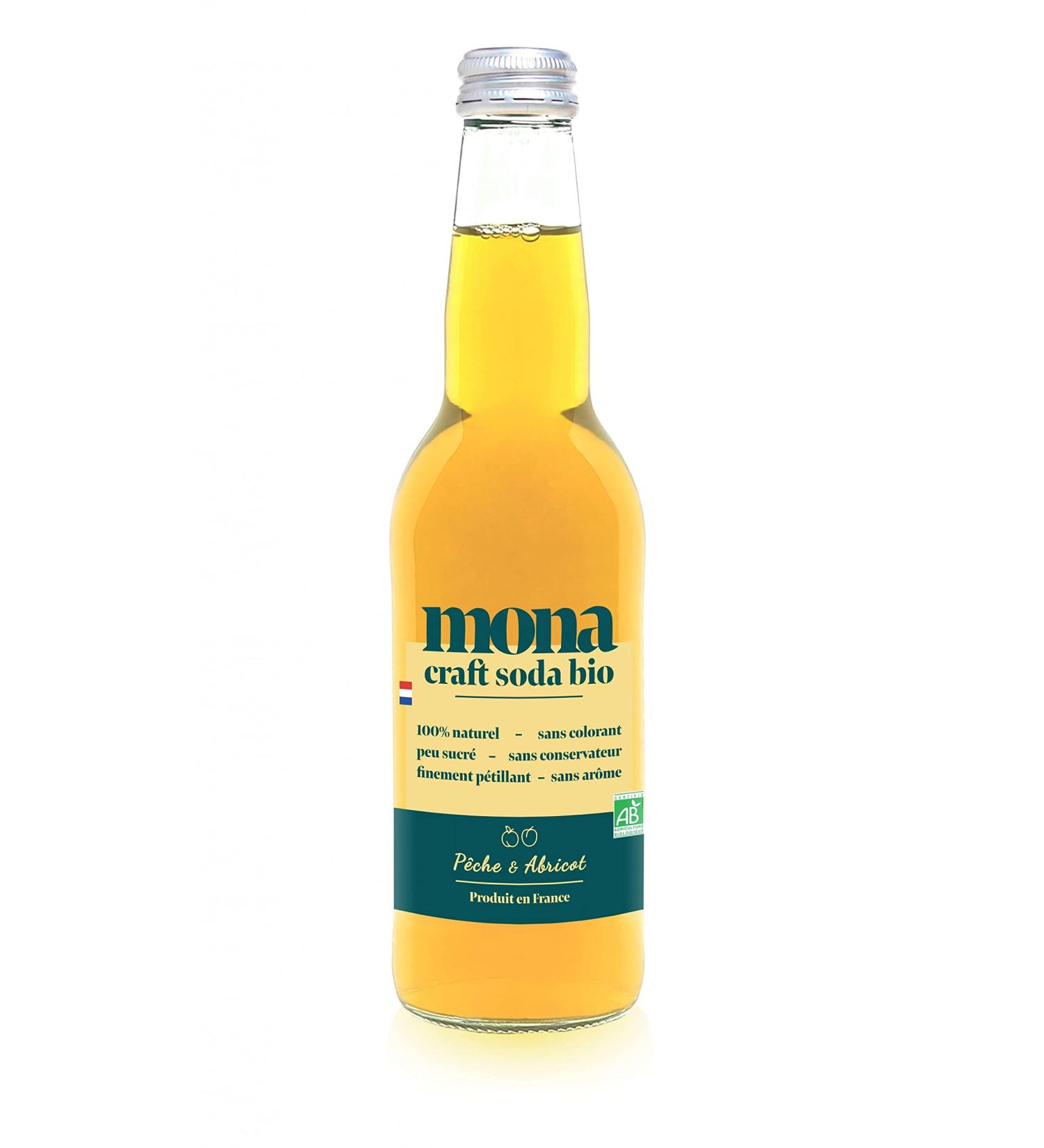 Limonade Pêche et Abricot Organic Soda, 33 cl