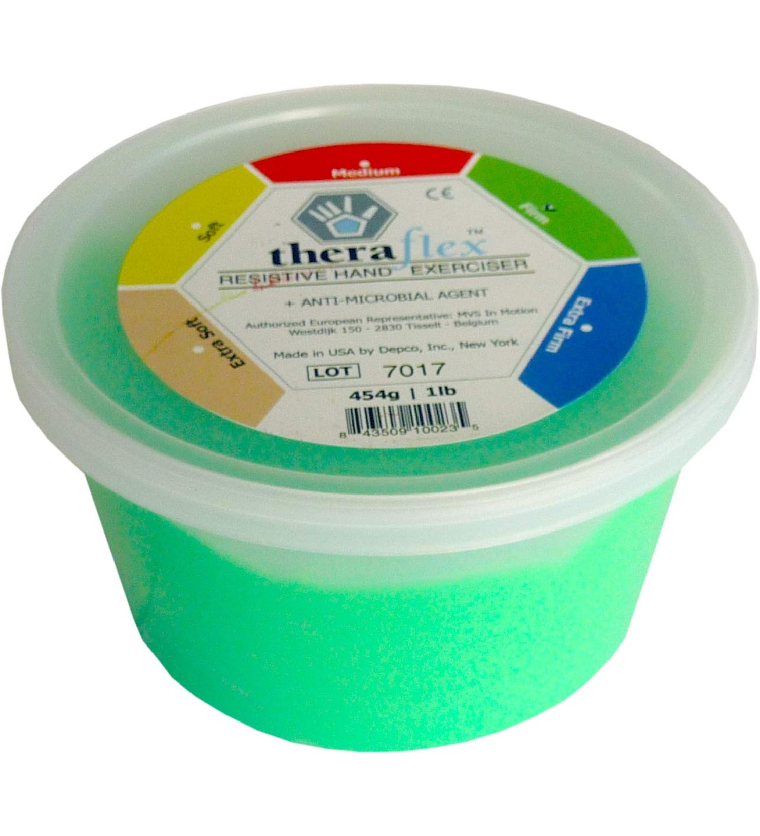 Theraflex Therapy Putty 454 g | Firm | Green | Hand Training Putty 454 Gramm Green - Solid