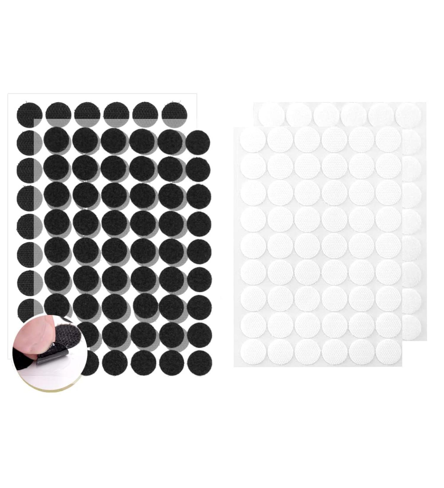 Self Adhesive Dots  108 Pairs 0.59 Diameter Hook and Loop Dots with Waterproof Sticky Dots Strong Adhesive for New Years Decorations Supplies  Glue Dots Classroom Office Home Black and White 7D-HL-DOT-BLWH - Buy Online on GoSupps.com