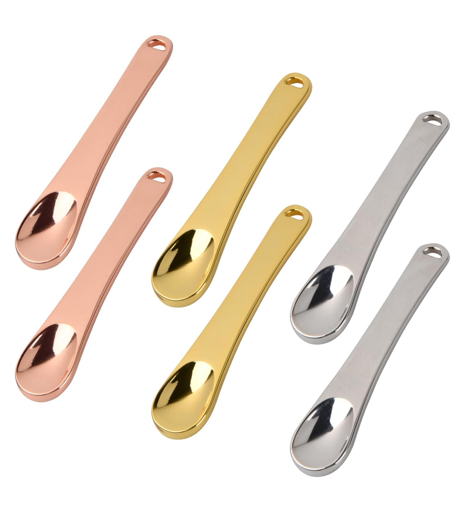 6 Pieces Metal Makeup Spatula Mini Cosmetic Spatula Reusable Face Cream Applicator Multifunctional Skincare Spoon Skin Care Spatula Beauty Tools for Makeup Facial Cream Facial Mask