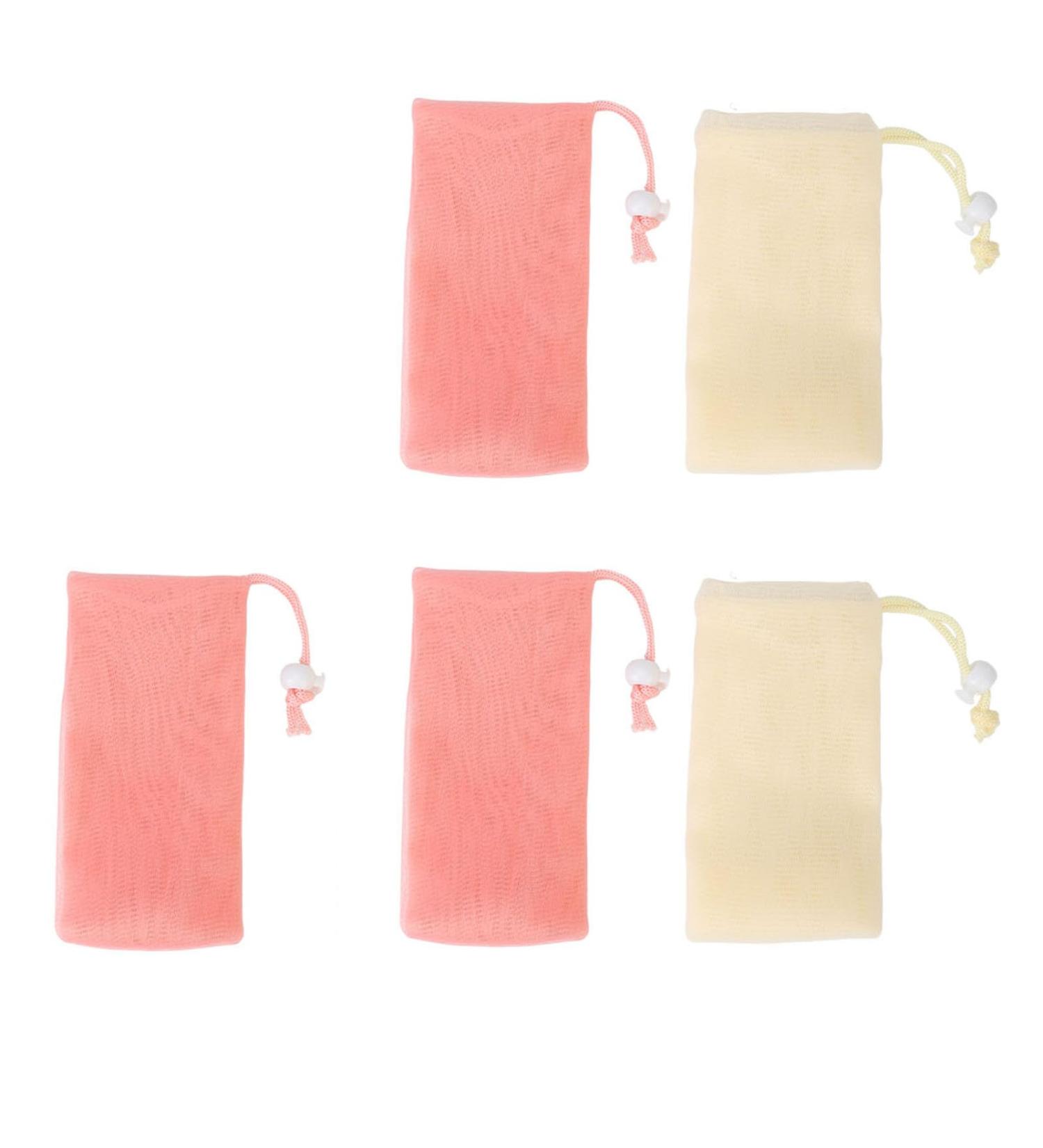 Lot de 5 sacs savon en maille exfoliante pour nettoyer le corps et le visage - Buy Online on GoSupps.com