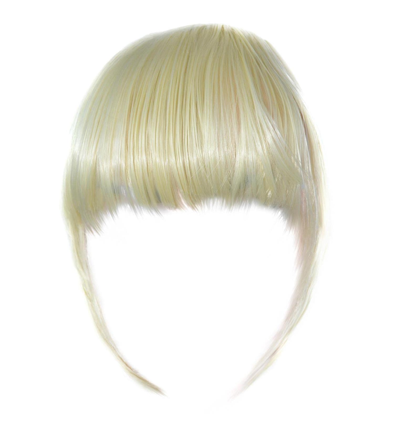 Battnot Clip-In Bangs for Women - 15cm White Gold Hair Extension Fringe | High Temperature Fiber Party Wigs - Buy Online on GoSupps.com