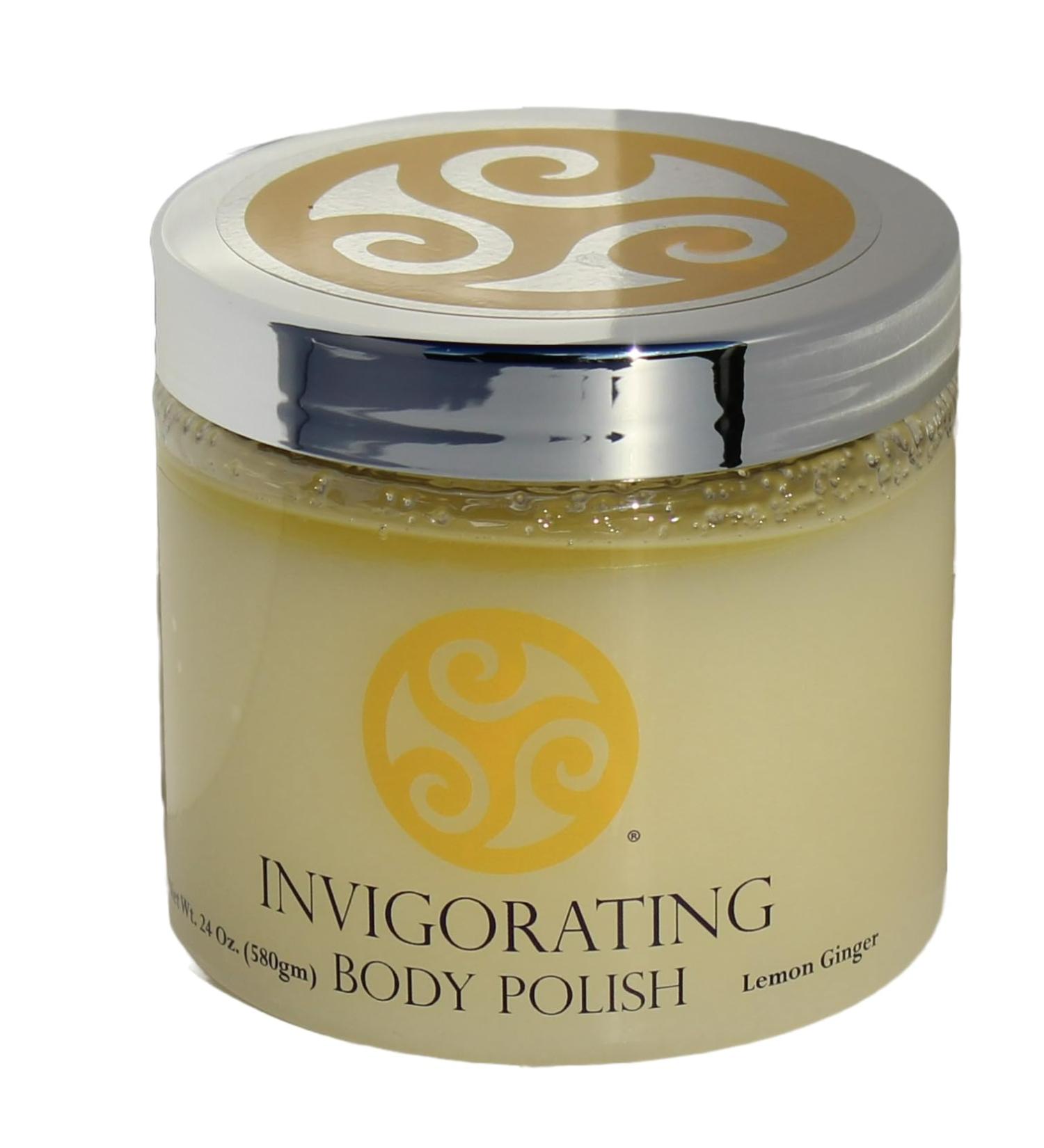 Trillium Natural Body Polish - Invigorating Lemon Ginger Salt Scrub - 24 Ounce