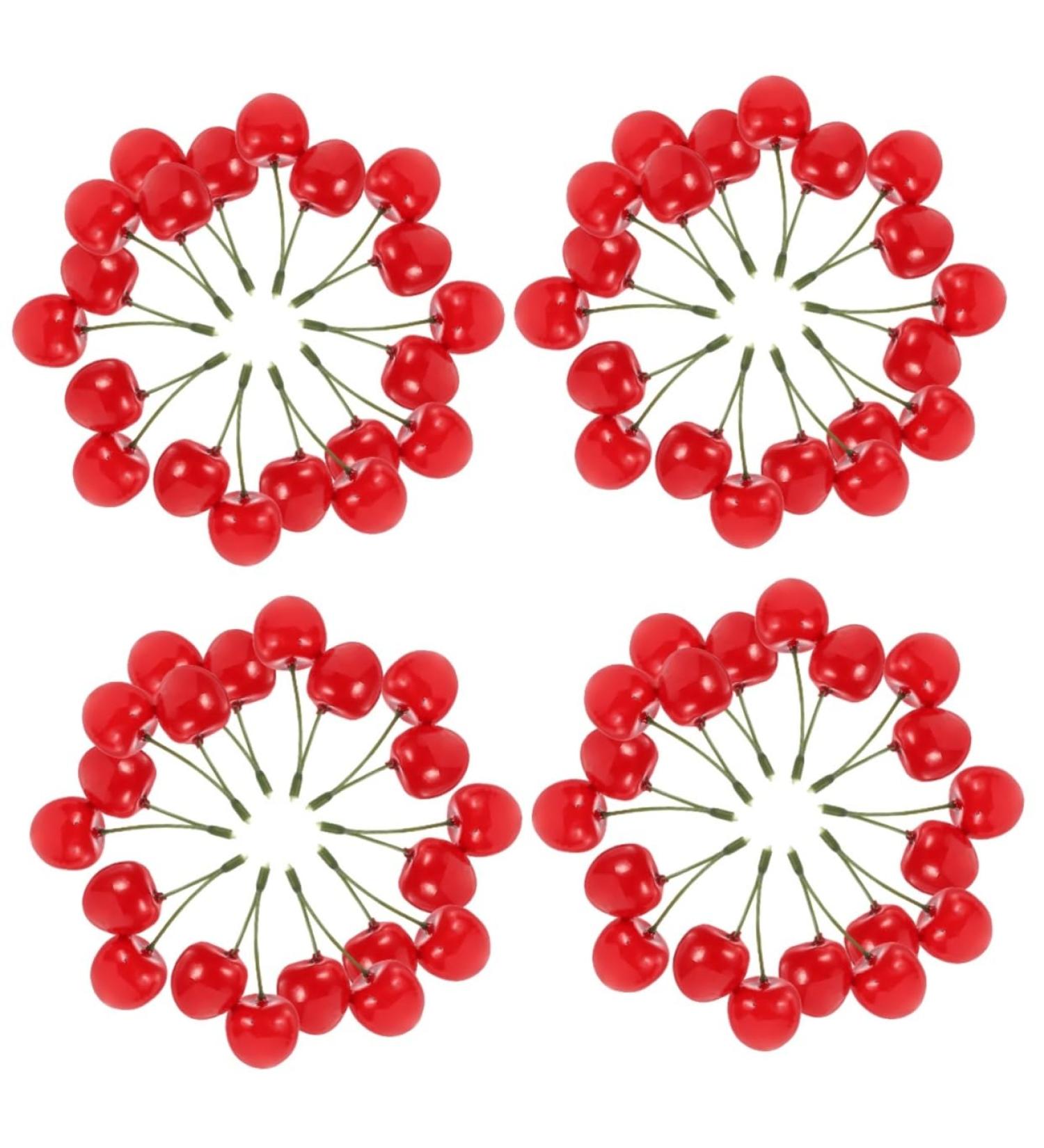ABOOFAN 40 Pcs Artificial Cherry Fake Cherry Decor Play Kitchen Fruit Toy Imitation Fruit Ornaments Simulated Fruit Photo Props Toys Fruit Model Plastic Child Red Cherry Cupboard - Buy Online on GoSupps.com