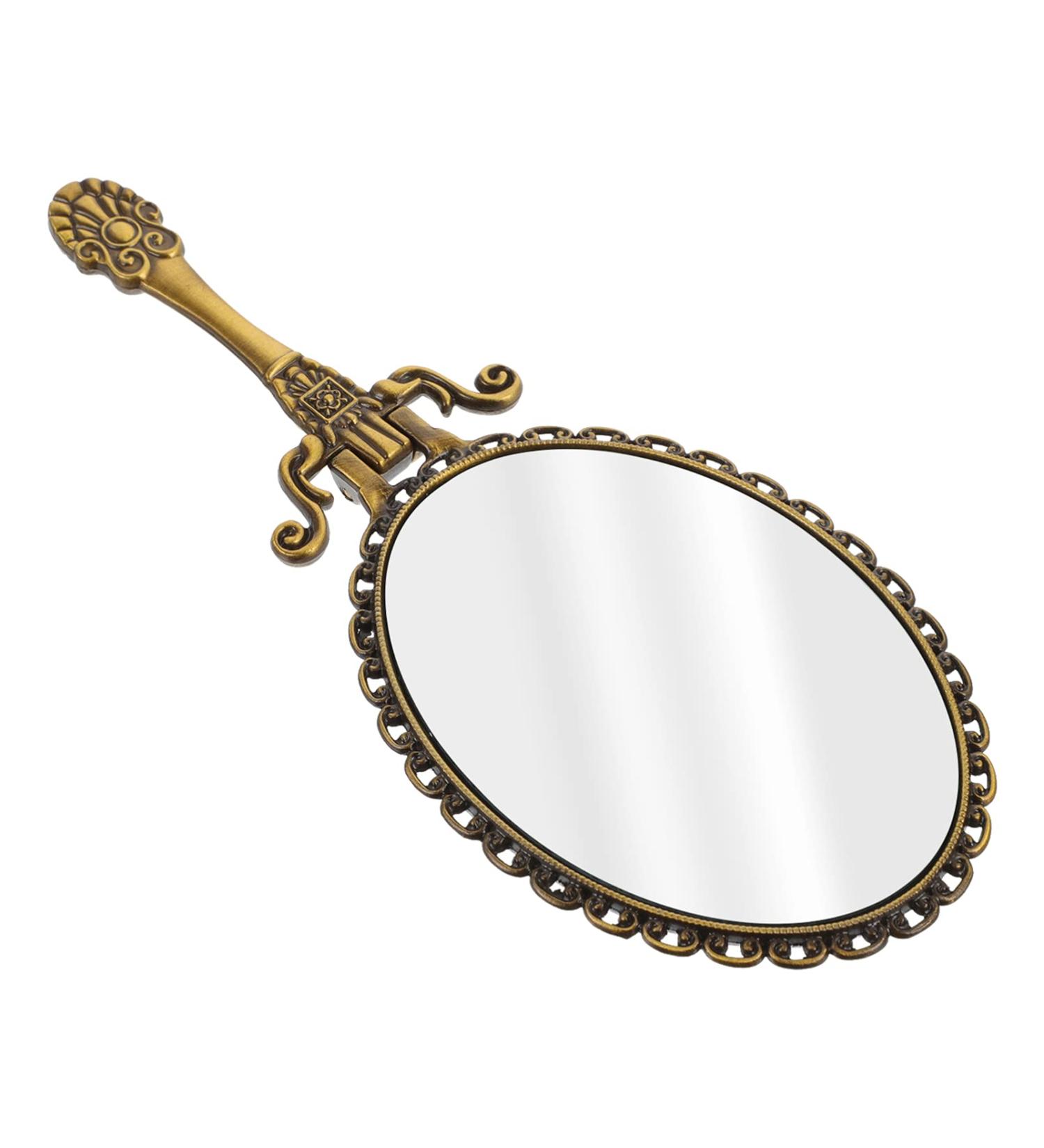 FOMIYES Vintage Handheld Travel Mirror - Folding Salon Barber Hairdressing Cosmetic Mirror for Pocket Purse - Perfect Birthday Gift - Buy Online on GoSupps.com