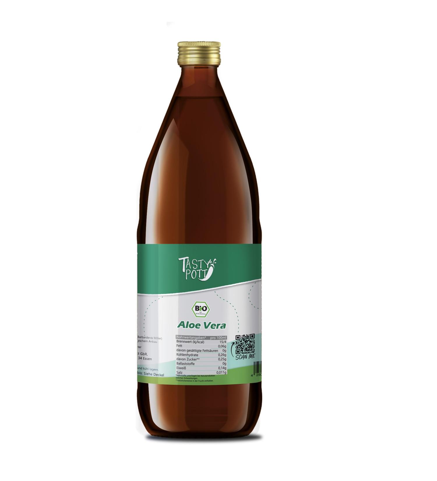 TASTY POTT Tasty Pott Organic Aloe Vera Direct Juice | Aloverose | Natural Dead Plant Juice | Vegan Nutrition | Vitamin Rich | Fruit Juice | In a 1000ml Glass Bottle (3 - Buy Online on GoSupps.com