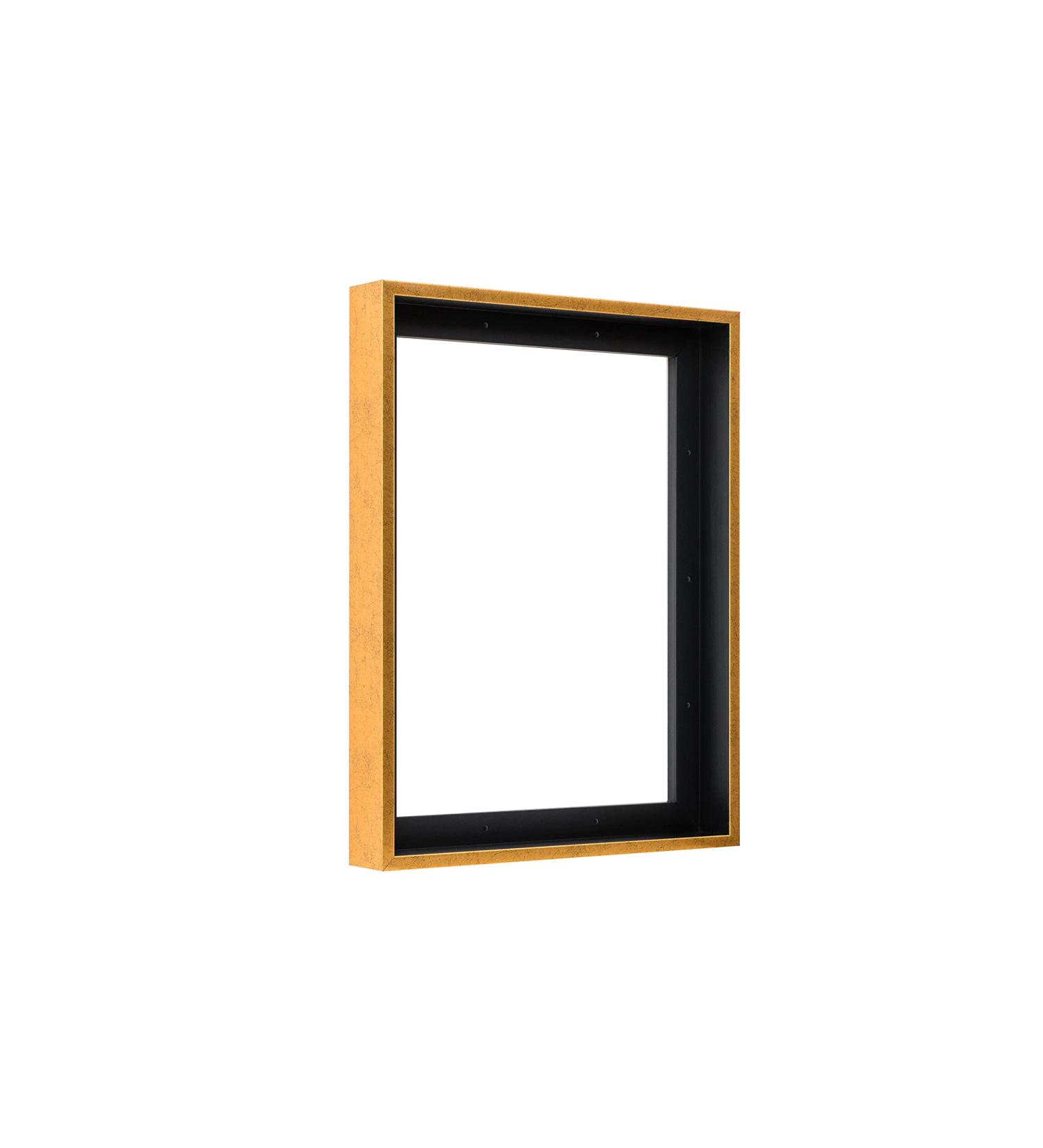 Pixy Canvas 11x14 inch Floater Frame for 1.5 Deep Canvas Paintings  Wood Panels & Stretched Canvas Boards. 4 Colors Available (Rustic Gold  11 x 14) Rustic Gold 11 x 14