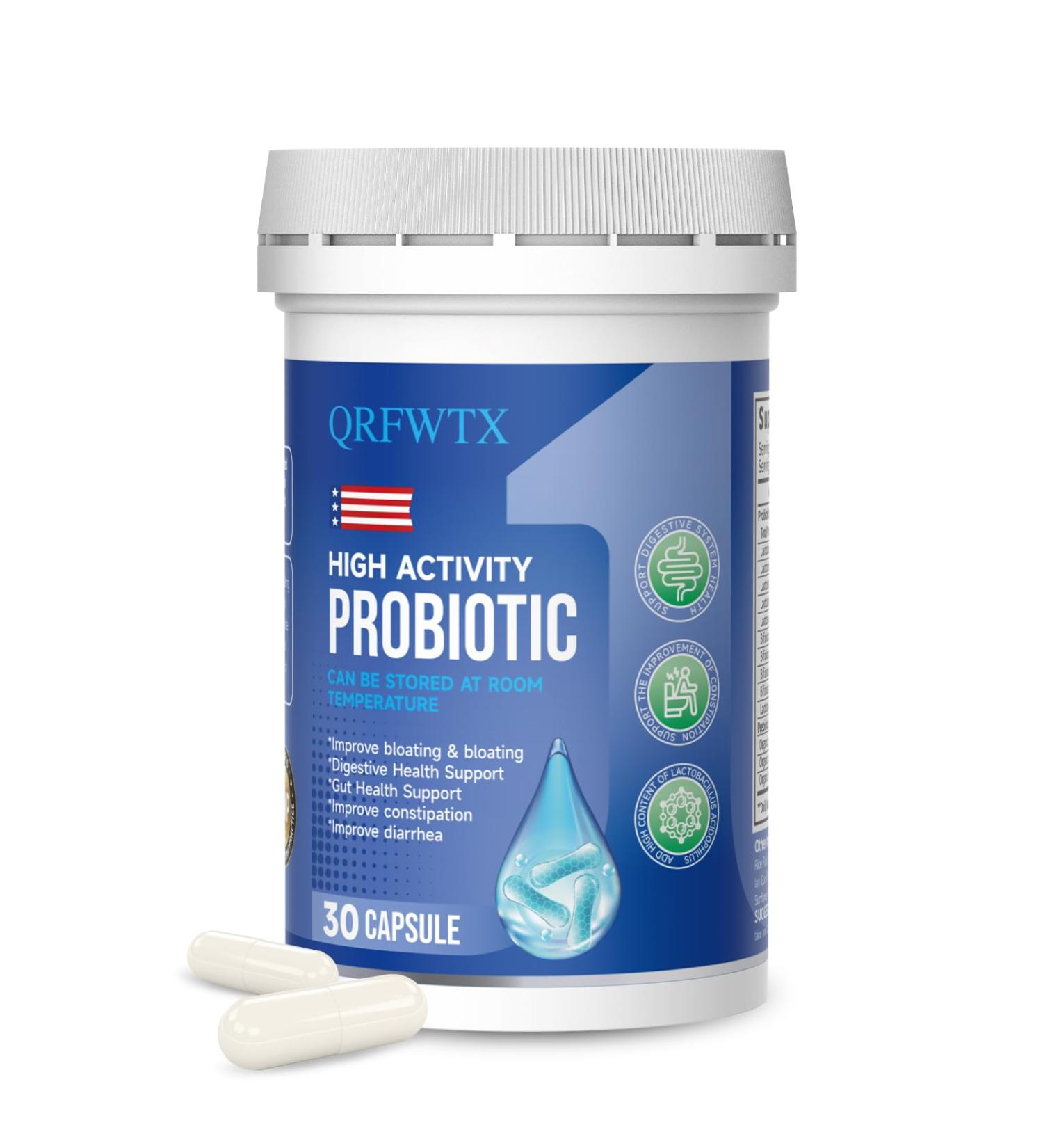 QRFWTX Acidophilus Probiotic - 60 Billion CFU Probiotics Immune Digestive & Gut Health Probiotics for Women & Men Gluten-Free Non-GMO cGMP Certified - 30 Acidophilus Capsules One Tablets Daily  - Buy Online on GoSupps.com