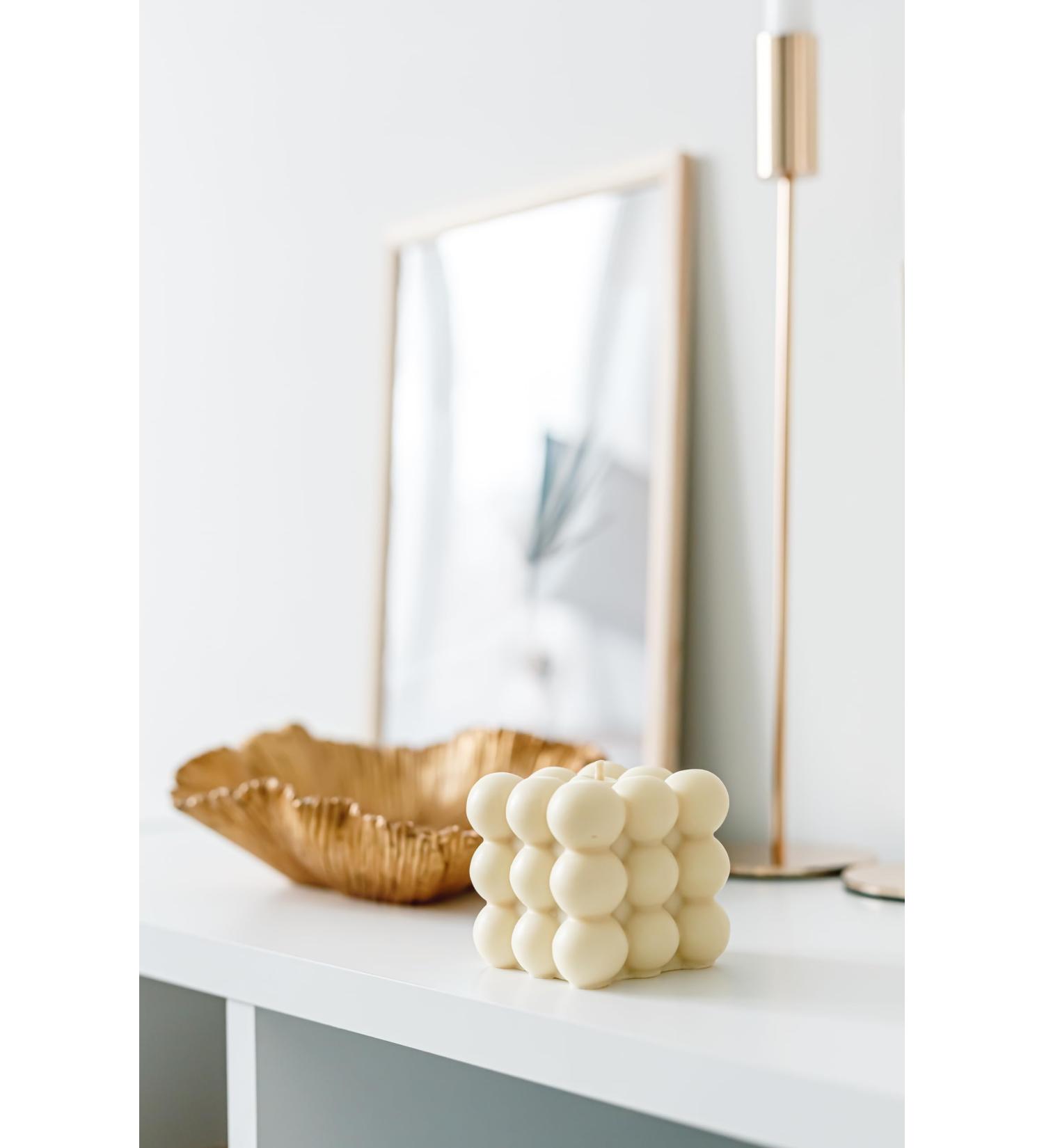 Bubble Candles White Handcrafted Natural Soy Wax Modern Family Life Special Day's Home Use and Gifting Aesthetic Home Decor Candles