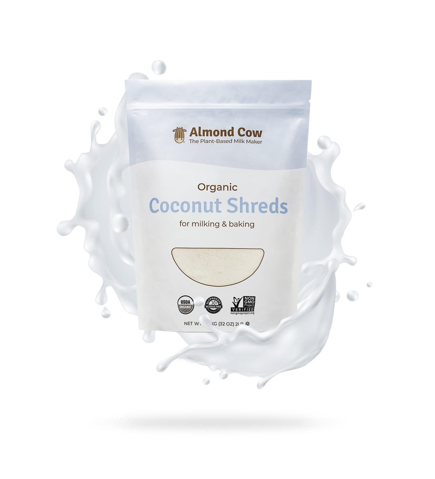 Organic Coconut Shreds for Homemade Plant-Based Milk Making | Almond Cow | 2lbs Bulk | Vegan & Keto Friendly - USDA Certified Organic, Non-GMO | Glyphosate Residue Free - Buy Online on GoSupps.com