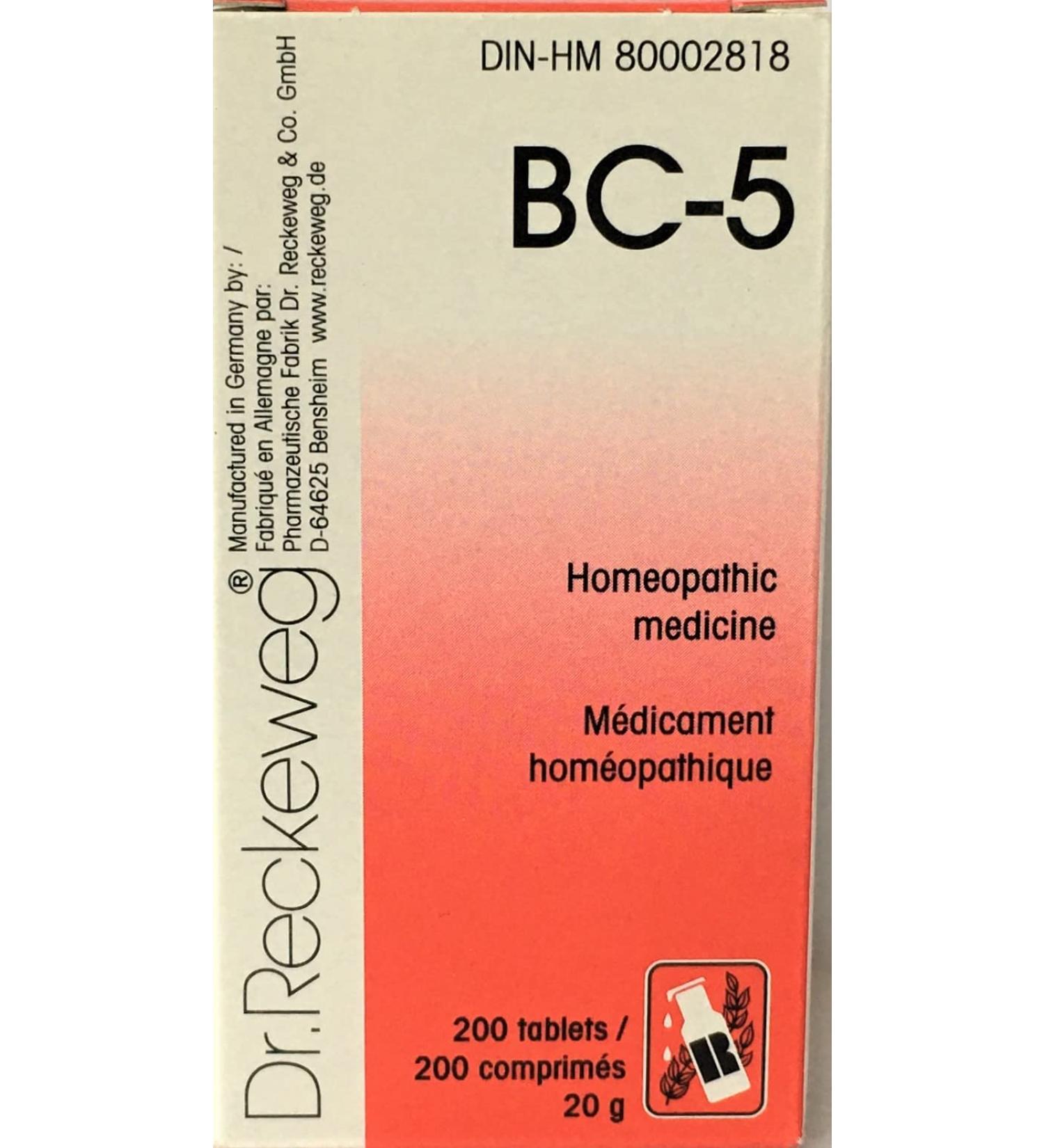 Buy Dr. Reckeweg BC-5 (200 Tablets) - Effective Homeopathic Remedy for Overall Health | International Shipping Available - Buy Online on GoSupps.com