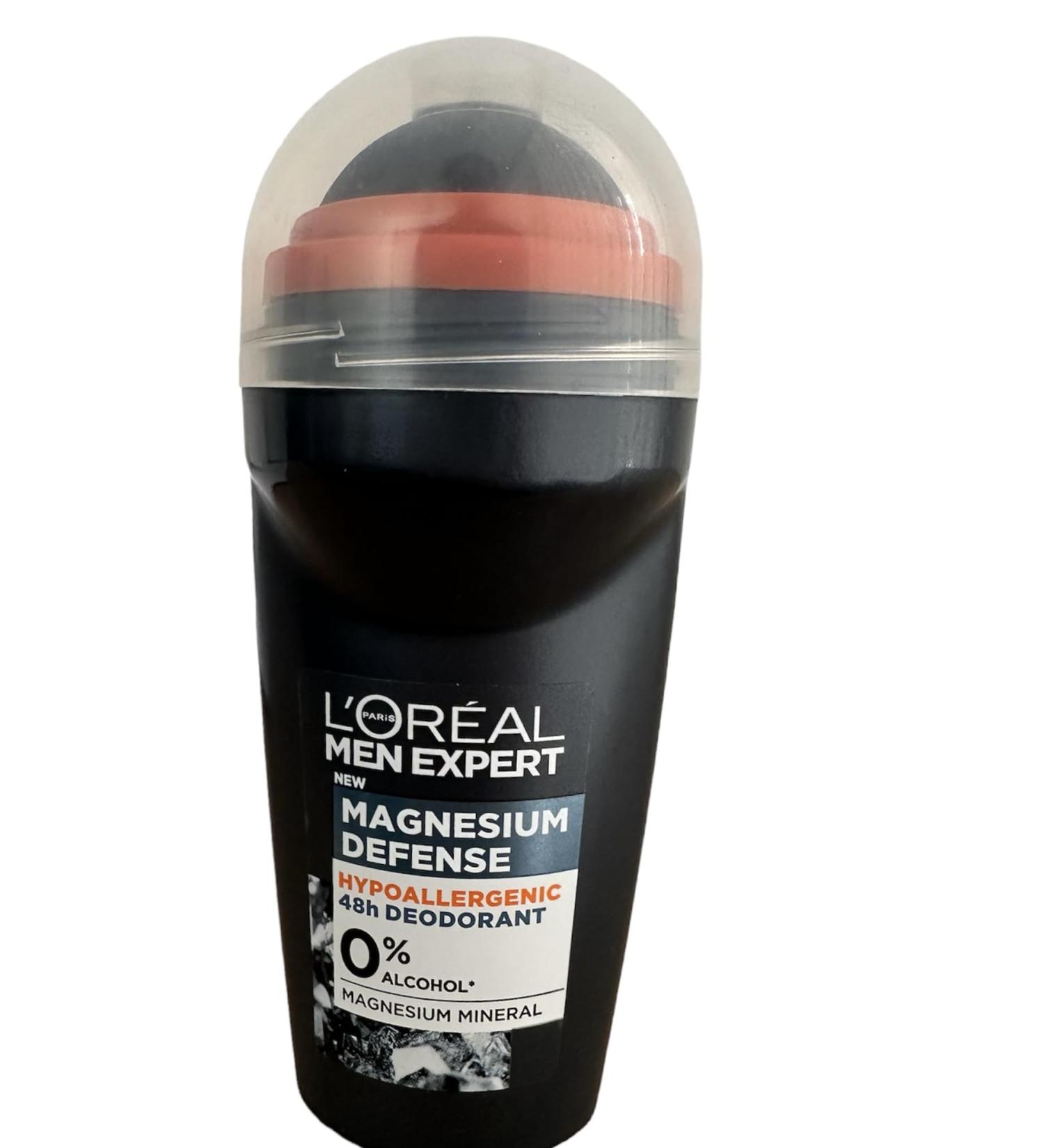 L'Oreal Paris Men Expert Magnesium Defense Deodorant Roll-On 50ml - 48-Hour Protection International Shipping - Buy Online on GoSupps.com