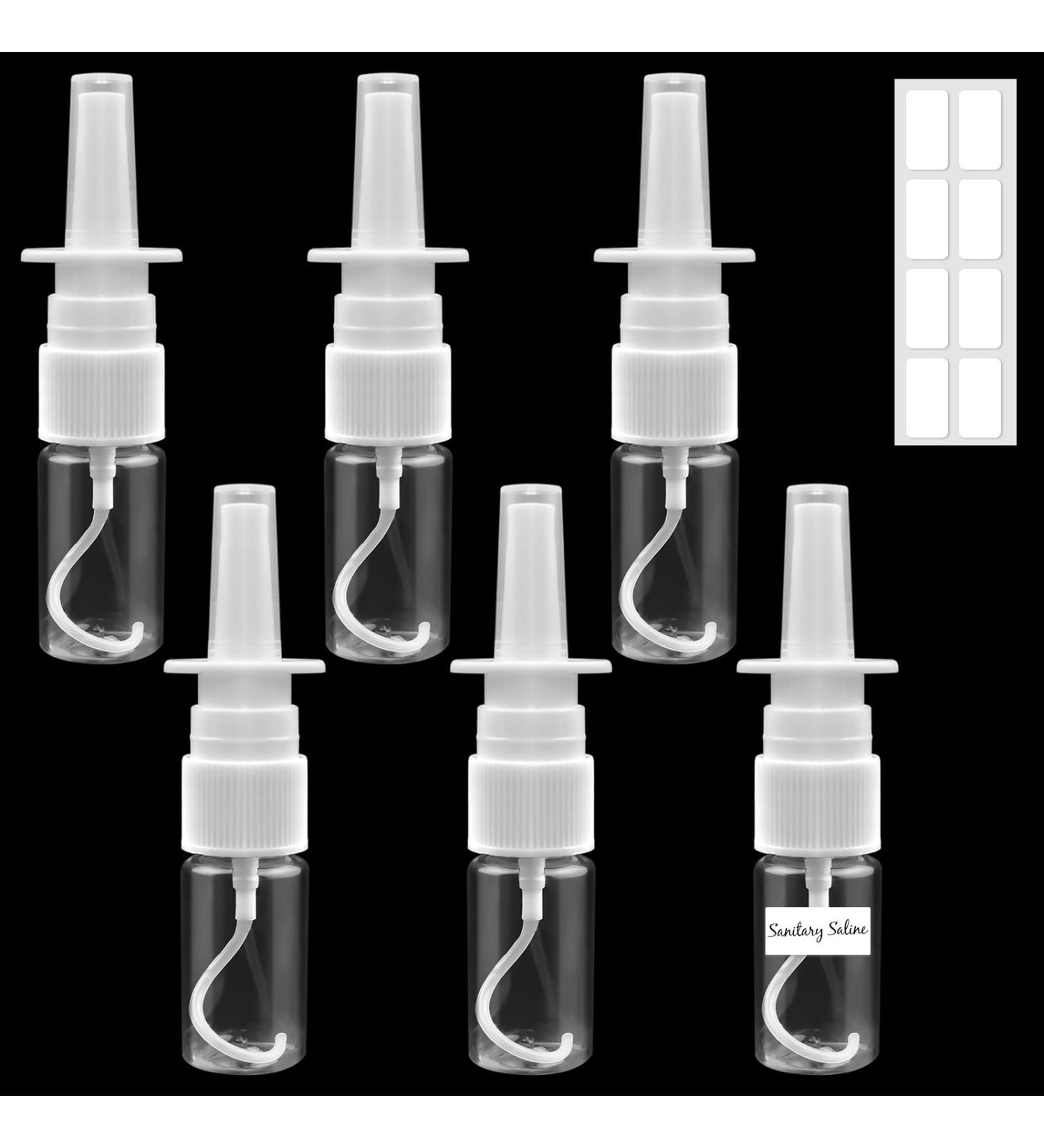Furuising 6-Pack 10ml Nasal Spray Bottles - Transparent Reusable with 8 Blank Labels for Perfume Essential Oils & Saline Solution | International Shipping - Buy Online on GoSupps.com