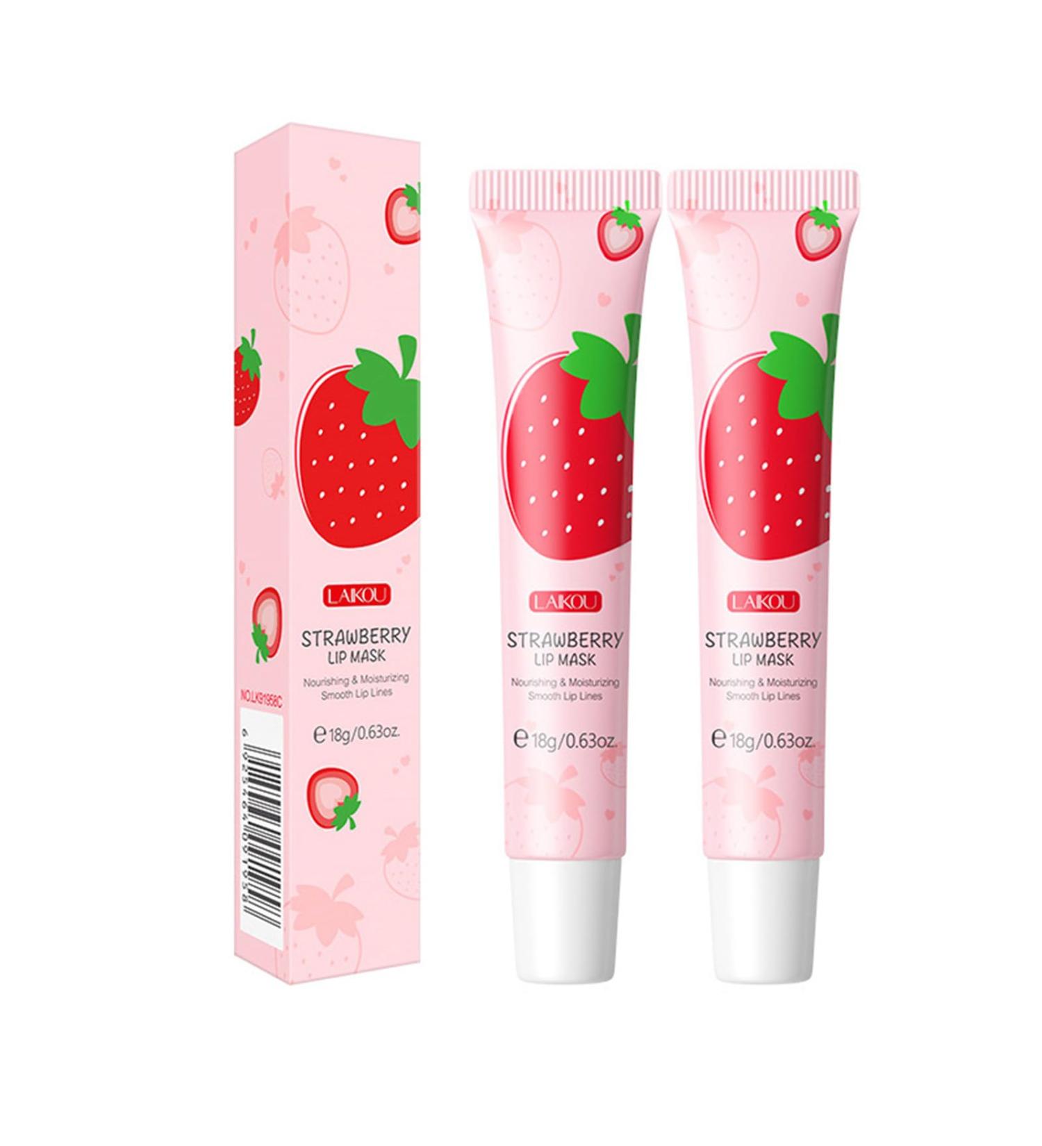 2 Pack Strawberry Lip Balm - Natural Moisturizing Ingredients - Lip Moisturizer - Hydrating Lip Care - Long Lasting Lip Care - Smooth and Nutritious Lip Care - - Buy Online on GoSupps.com