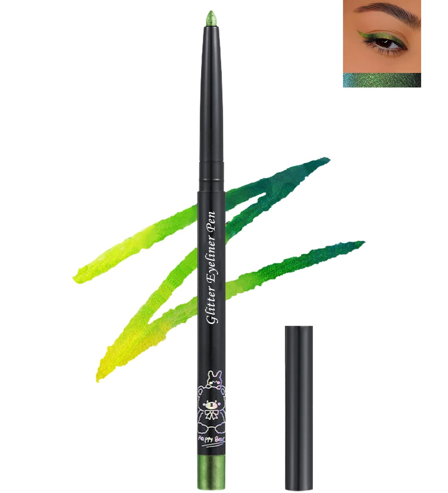 Glitter Colored Eyeliner Gel Pencil Chameleon Metallic Shimmer Green Gel Eyeliner Pen Longlasting Waterproof Eye Liner Eyeshadow Cream Stick for Women Eye Makeup delineador de ojos contra el agua-04# - Buy Online on GoSupps.com