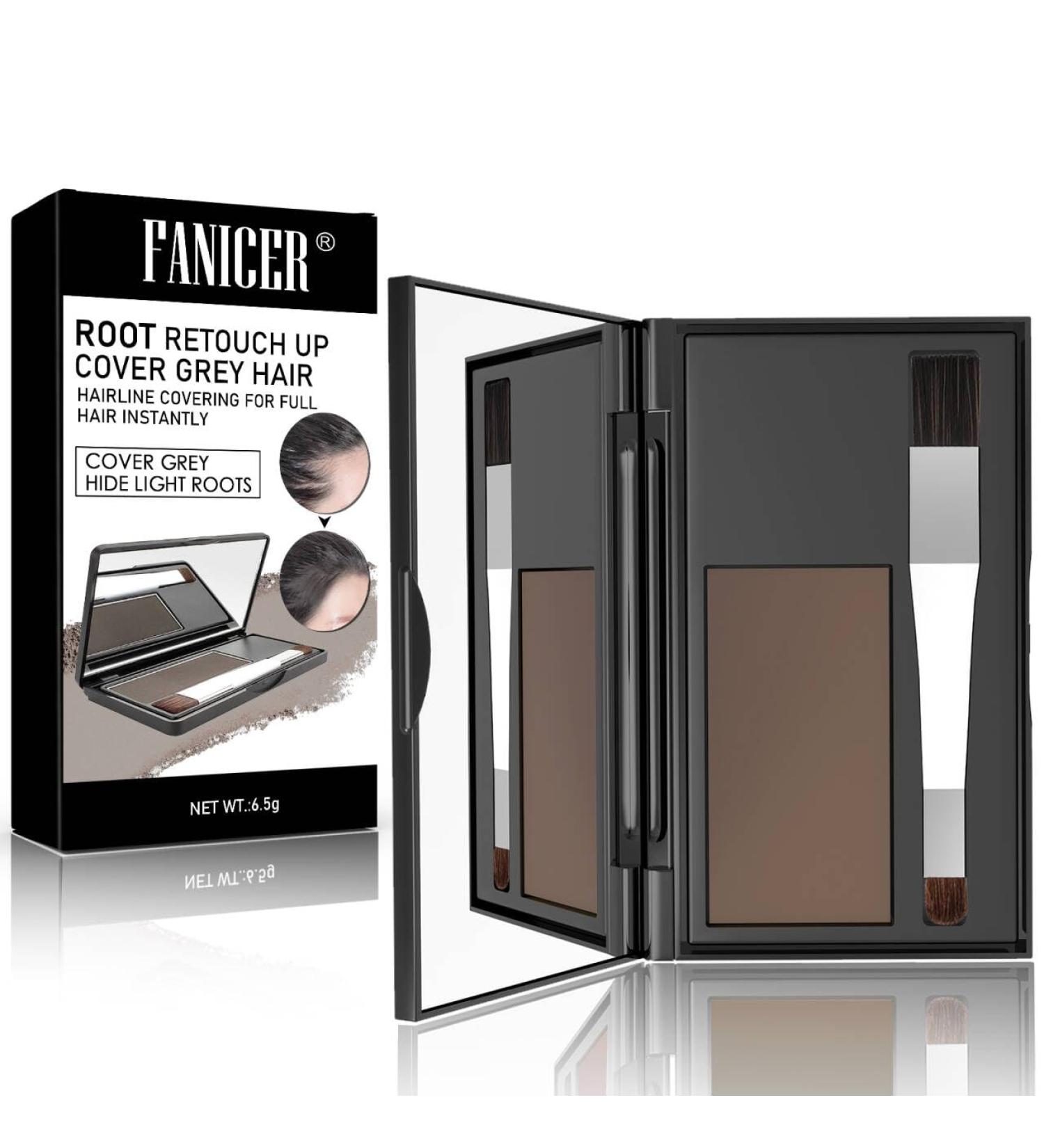 Root Cover Up Natural Looking Root Touch Up Powder Quick and Easy Hairline Shadow Powder with Brush and Mirrored Compact Root Cover Up Instantly Hairline (Medium Brown) - Buy Online on GoSupps.com