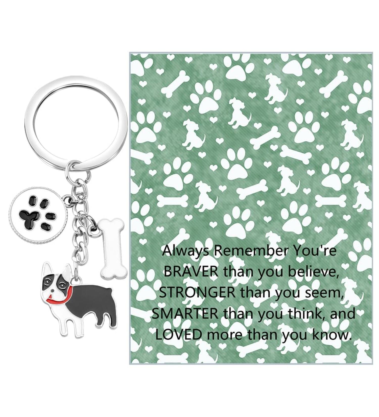 Ensianth Dog Keychain - Perfect Gifts for Dog Lovers | Puppy Paw Print Keyring for Dog Owners Mom & Dad | French Bulldog Keychain - Buy Online on GoSupps.com