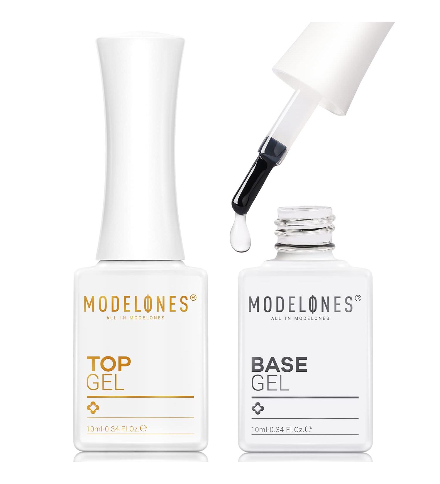 Modelones No Wipe Gel Top and Base Coat Set 2Pcs - Clear Shine Finish - Long Lasting Soak Off UV/LED Gel Nail Polish - Home DIY & Salon Friendly - Buy Online on GoSupps.com