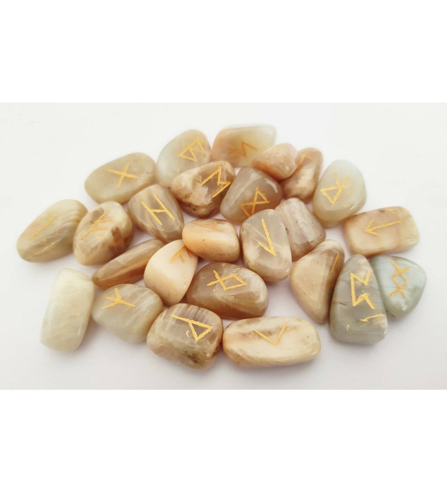 Sharvgun Mosaic Rune Stone Set 25 Piece Set Avec Runic MDF Wood Chart Grav Symbolic Pagan Lettering Velvet Black/Red Pouch - Buy Online on GoSupps.com