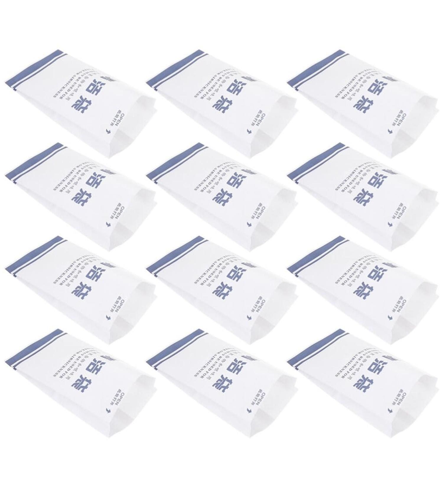 Healeved Emesis Bags Disposable 50pcs Aviation Vomiting Paper Bag Disposable Vomit Bag White Leather Throw Up Bags Disposable Assorted Color 25x12.5cm