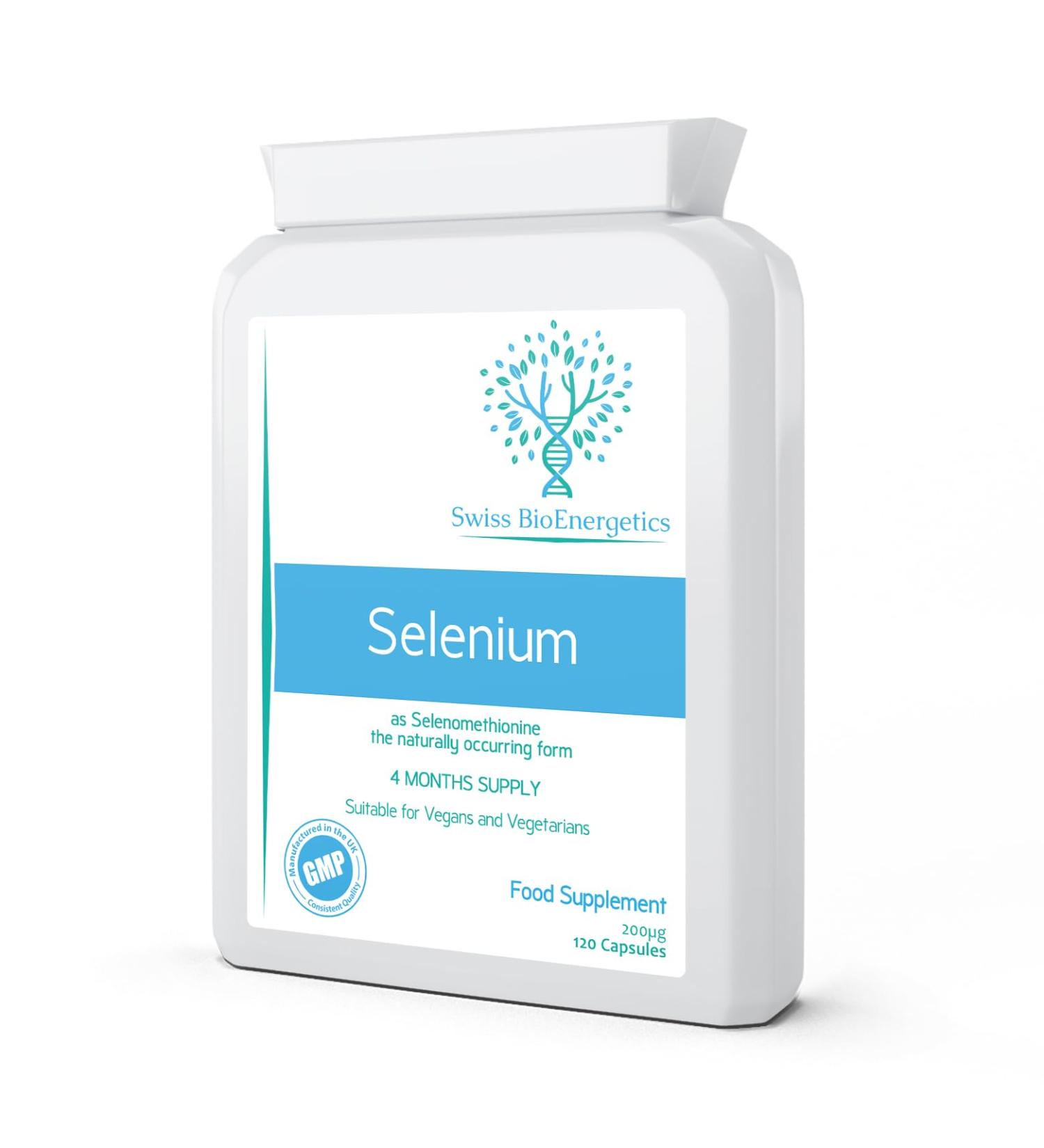 Selenium 200g - 120 Capsules | Selenomethionine | 4 Month Supply | Superior Bioavailability | Made in UK - Buy Online on GoSupps.com