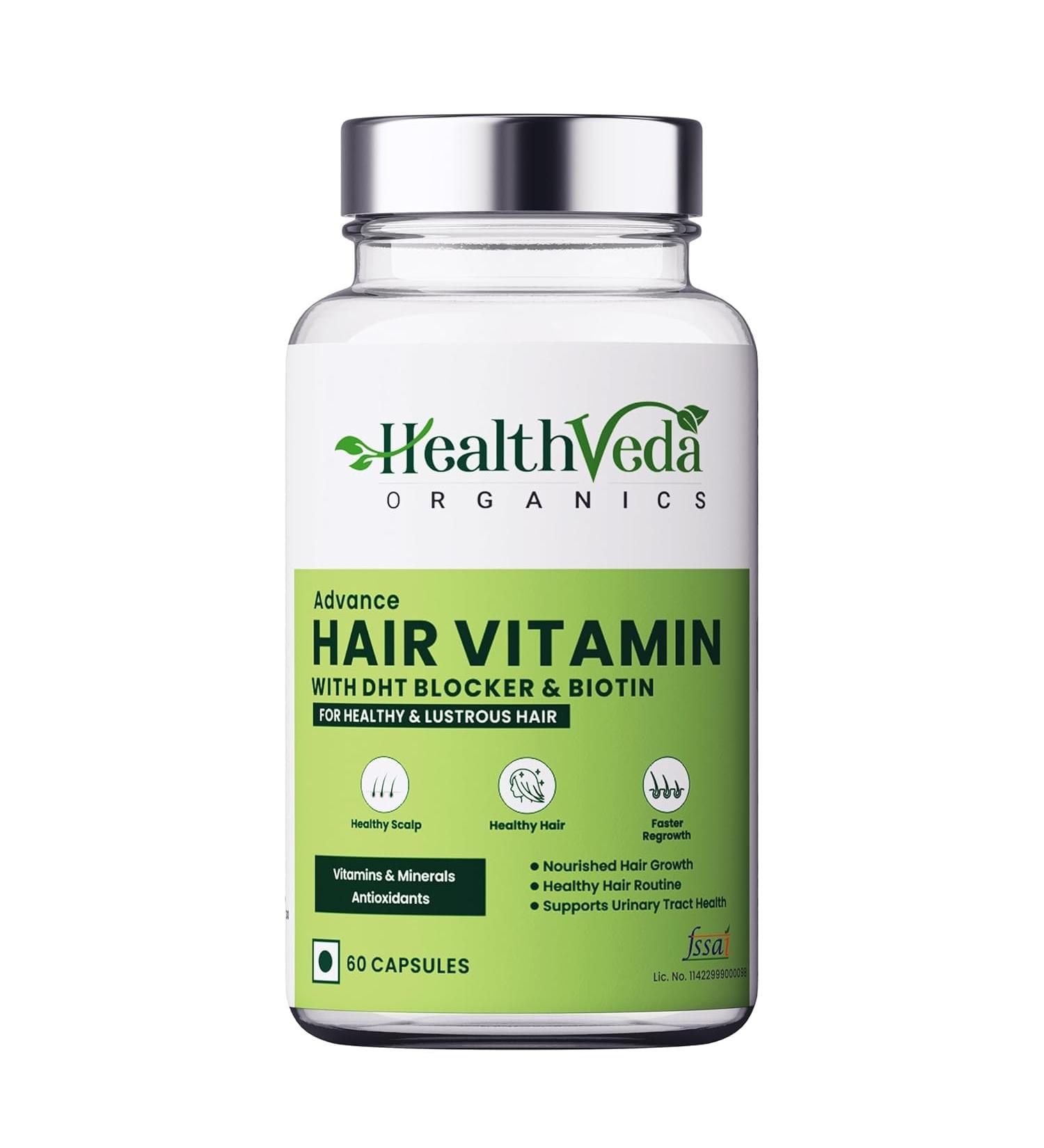 Generic Advance Hair Vitamin with Dht Blocker & Biotin | for Better Hair Growth & Hair Fall Control | Stimulates Hair Follicles | for Men & Women - 60 Veg Capsules - Buy Online on GoSupps.com