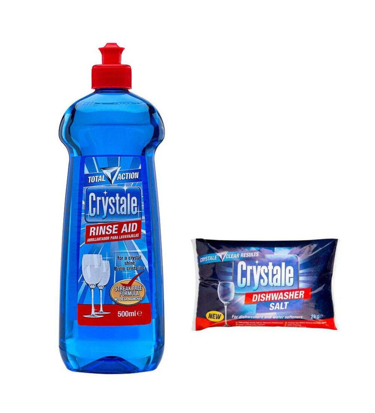 Crystale: Dishwasher Rinse Aid - 500ml & Dishwasher Salt - 2kg (Set of 2) - Buy Online on GoSupps.com