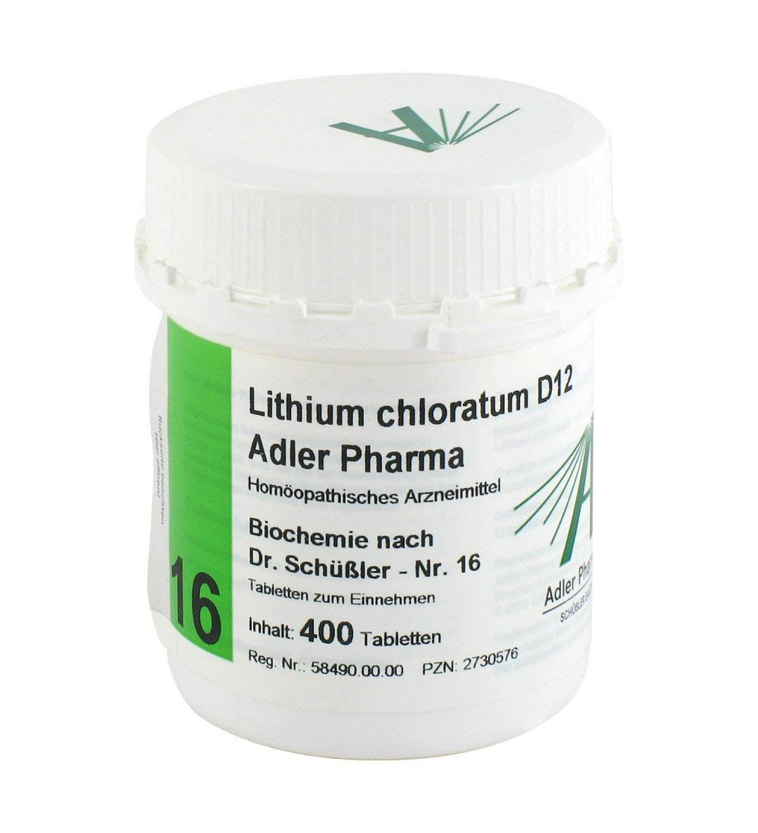 BIOCHEMIE Adler 16 Lithium chloratum D 12 Tabl. 400 St