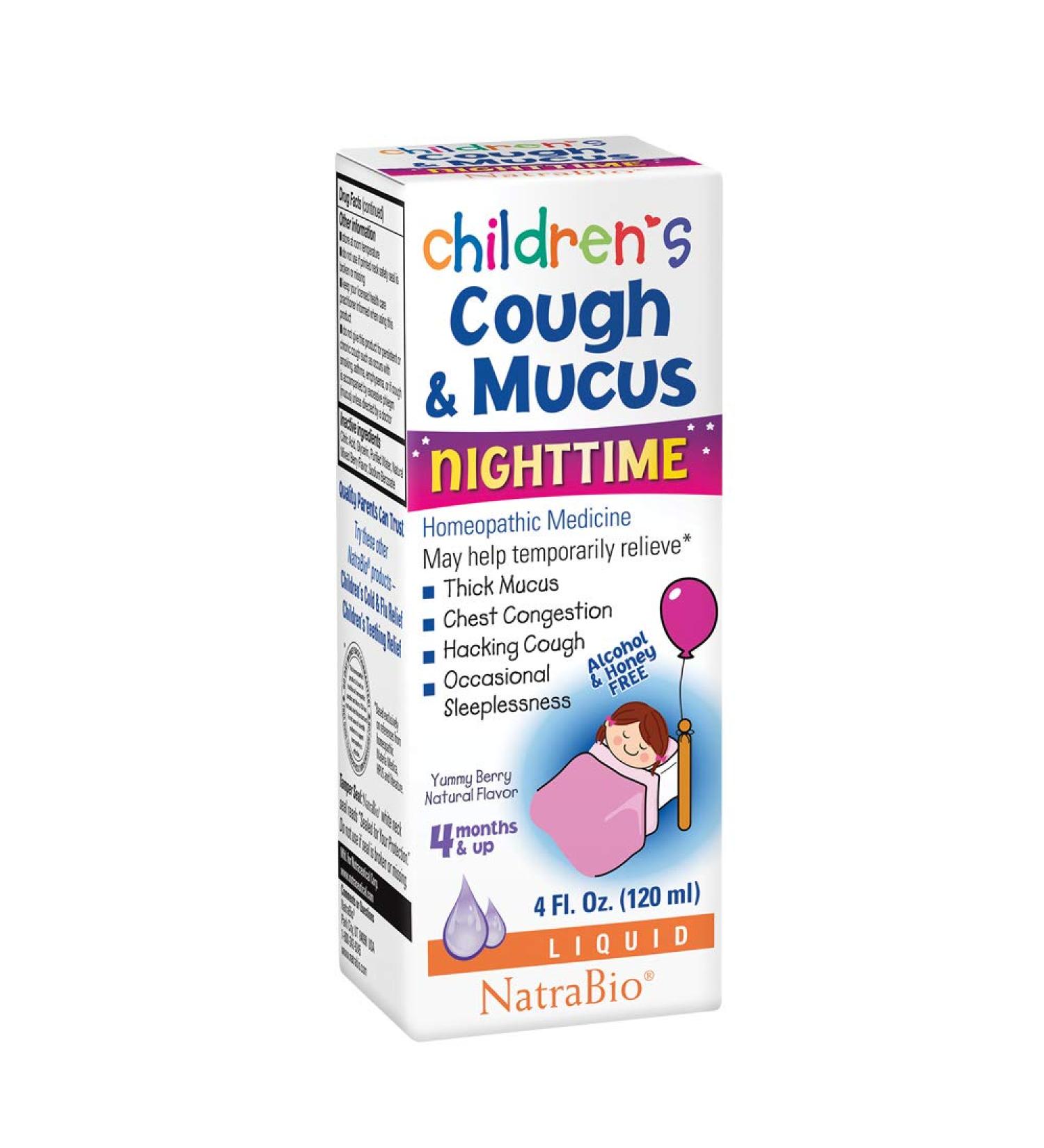 Buy NatraBio Children's Cough & Mucus NightTime - Alcohol-Free Berry Flavor (4 fl oz) - Buy Online on GoSupps.com