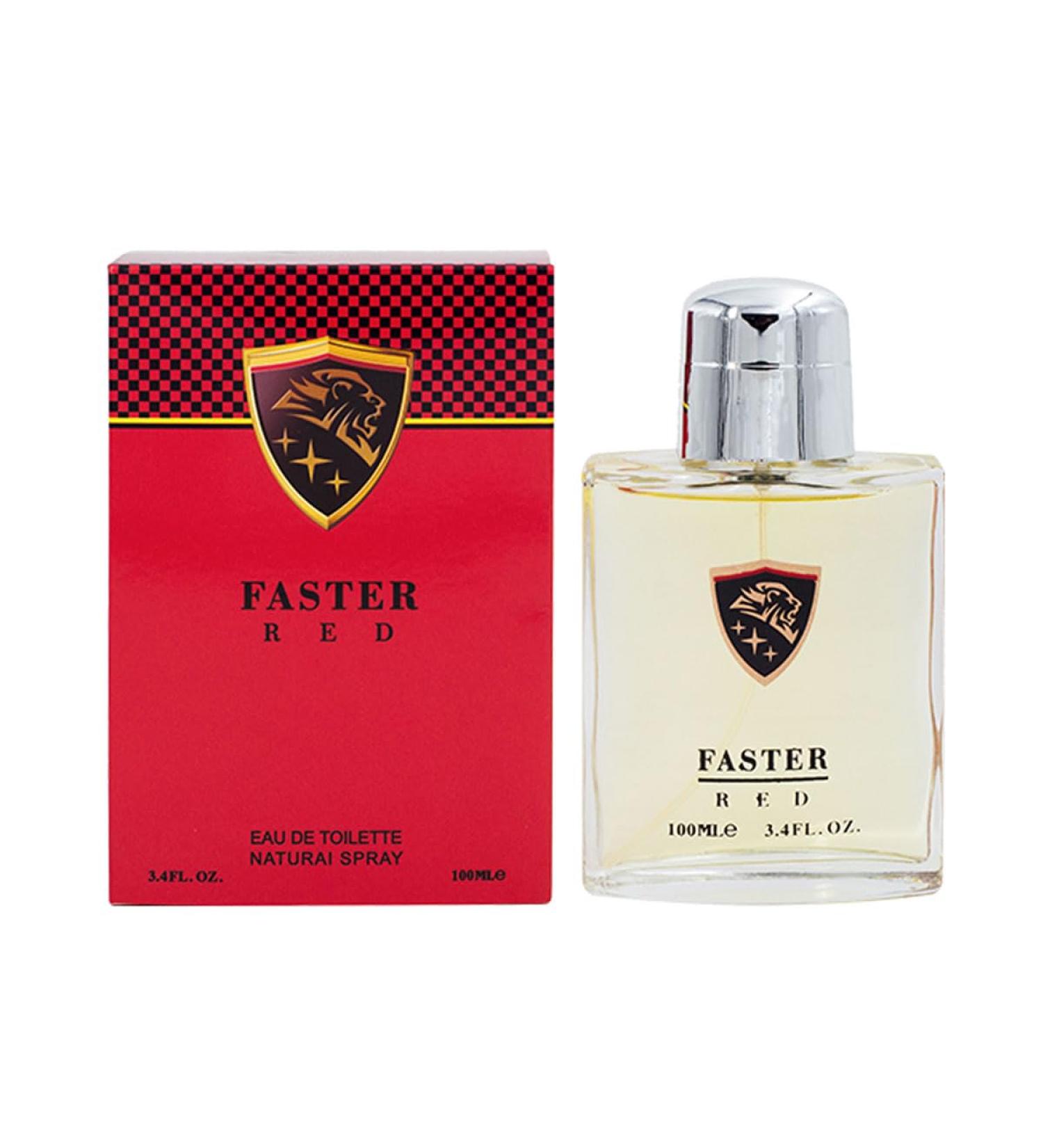 Faster Red Men Perfume 100ml Eau De Parfum Vaporisateur Spray - Fresh Woods Essential Oil From France