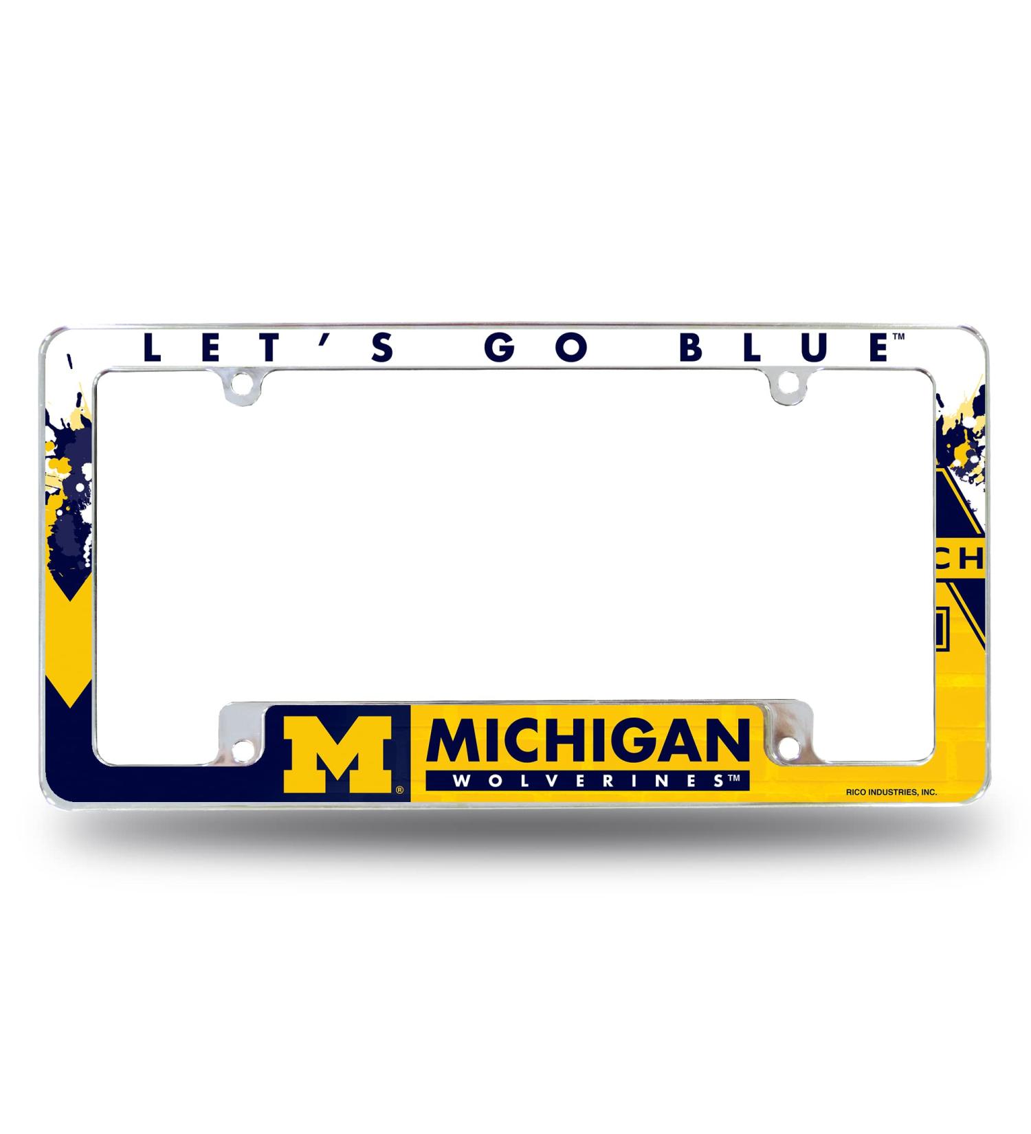 Michigan Wolverines All Over Chrome License Plate Frame - NCAA Automotive Accessory - Buy Online on GoSupps.com