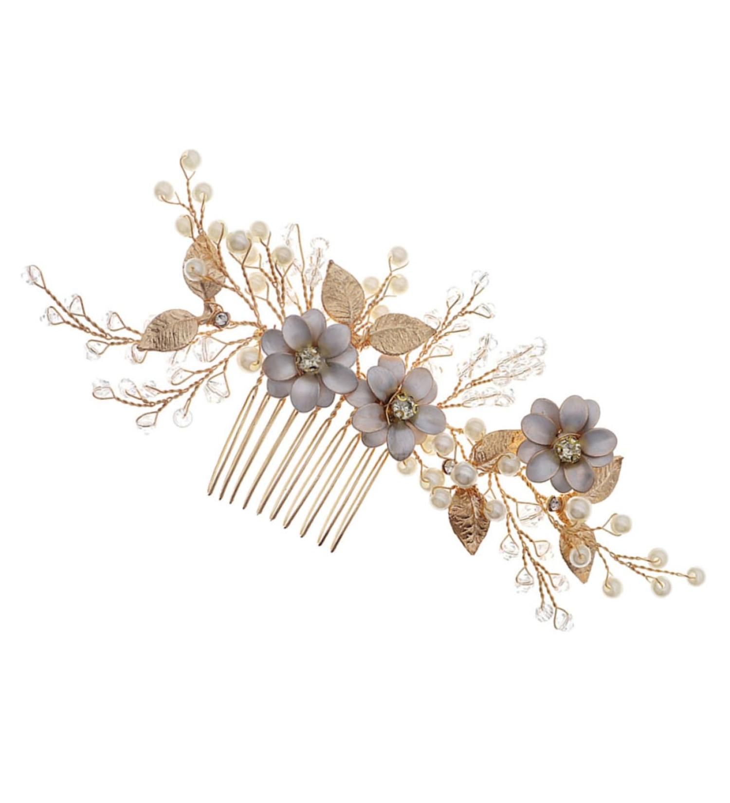 Mikinona Bead Hair Comb Bridal Hair Accessories Bridal Hair Side Comb Delicate Hair Comb Female Head Decor Hair Accessory Hair Decor for Wedding Exquisite Hair Comb Bridal Hair Decor - Buy Online on GoSupps.com
