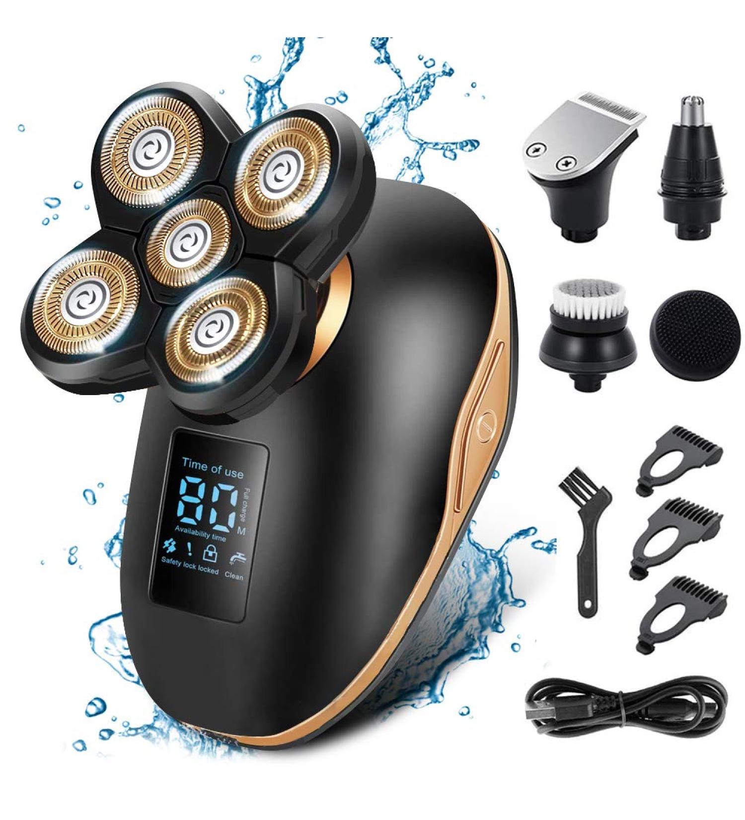 Buy Apark 5 in 1 Electric Shavers for Men - Bald Head Rotary Shaving Kit with Clippers & Trimmer - Rechargeable Cordless Wet/Dry Use - Buy Online on GoSupps.com