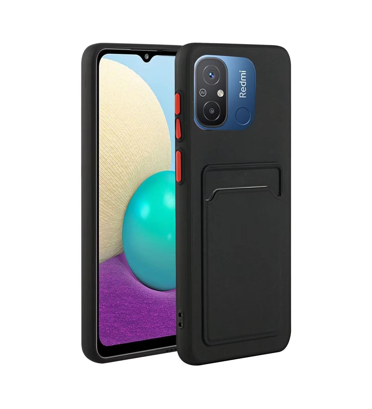 Tivenfezk Nadoli Silicone Case for Xiaomi Redmi 12C - Ultra Thin Shockproof Scratch-Resistant TPU Wallet Cover with Credit Card Holder Black - Buy Online on GoSupps.com