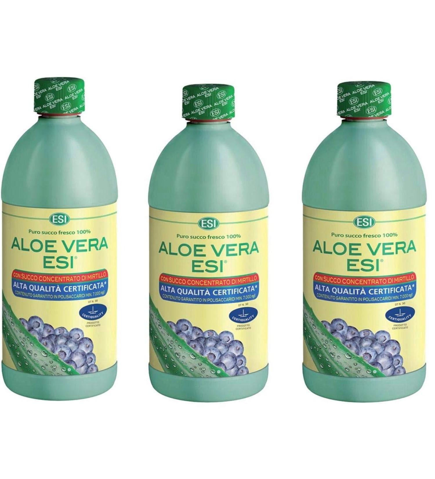 ESI Aloe Vera with Mirtillo 3 Conditioning 1000 ml Pure and with 7000 mg/litre of Polysaccharides