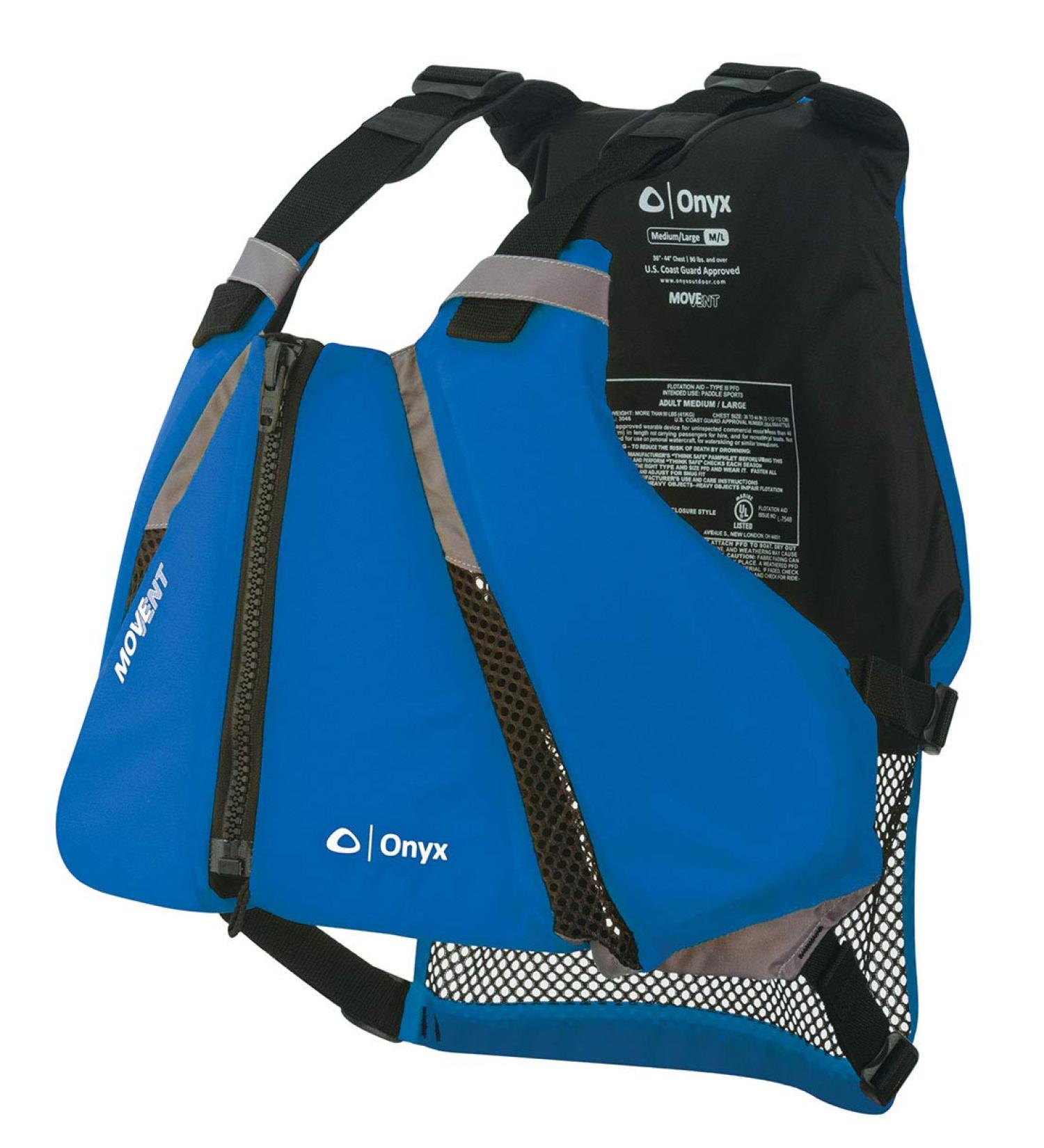 Onyx MoveVent Curve Paddle Sports Life Vest Blue Medium/Large