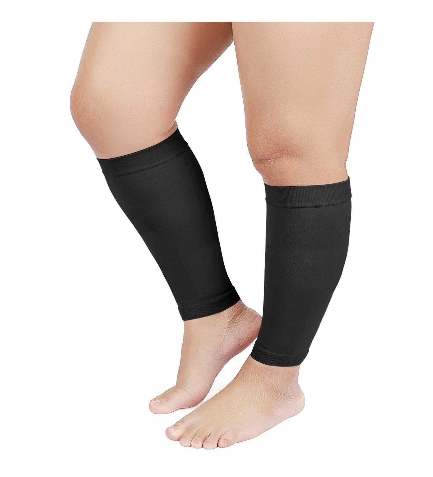 Buy MGANG Plus Size 5XL Calf Compression Sleeves - 20-30mmHg Compression Socks for Pain Relief Swelling & Varicose Veins (2 Pairs) - Unisex Ideal for Travel & Maternity - Black - Buy Online on GoSupps.com