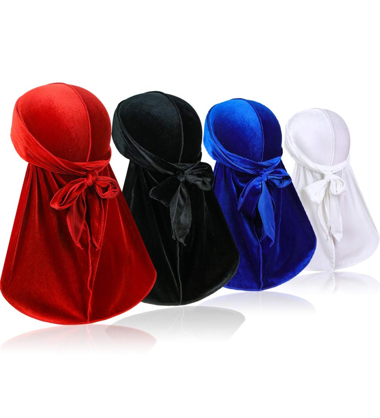 Premium Velvet Men Durags - 4 Pack Soft Headwraps for 360 Waves | Extra Long & Wide Carrier - Buy Online on GoSupps.com