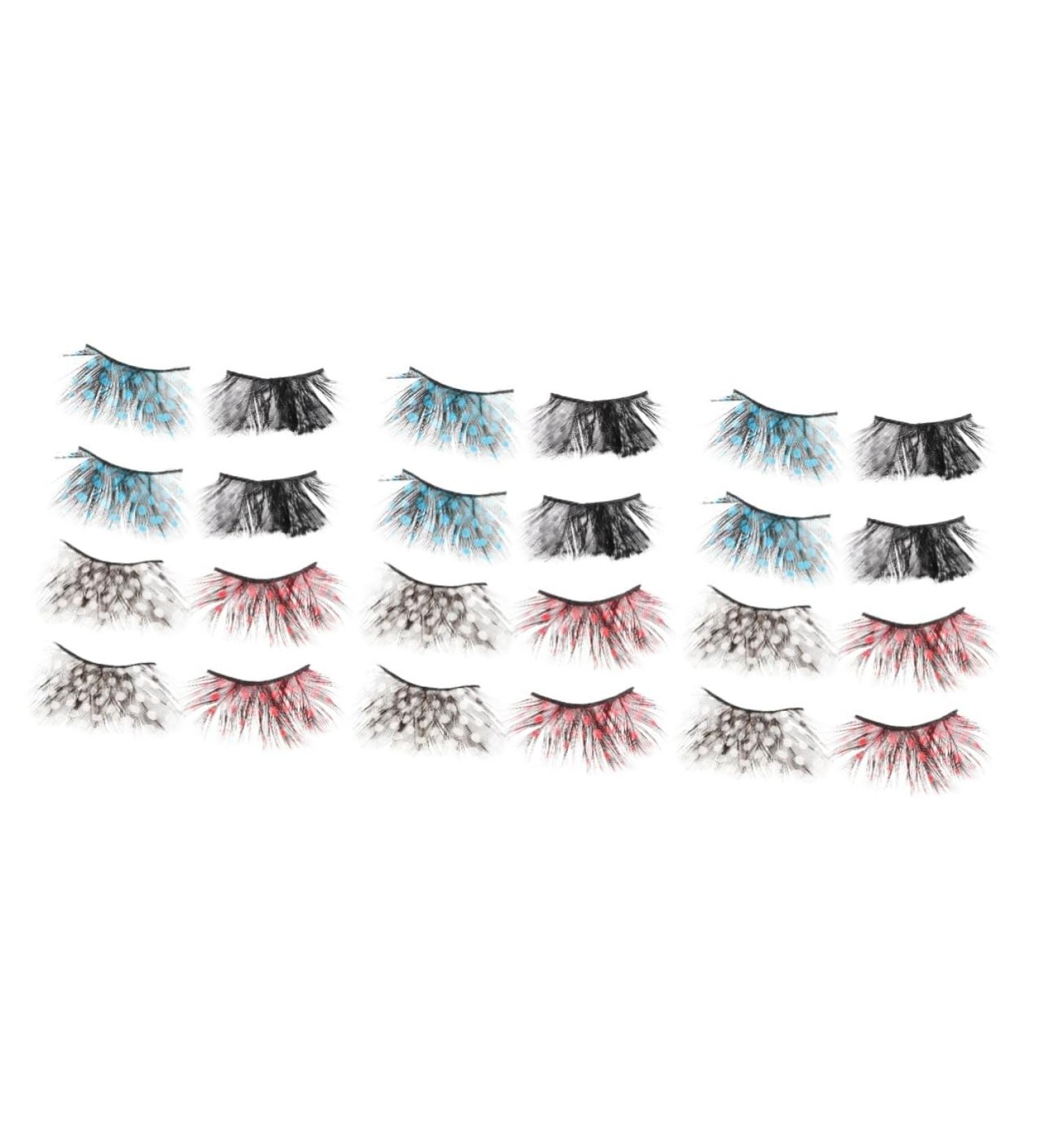 minkissy 3d Stickers 12 Pairs Fake Eye Cosplay False Eye Thick Cross Eye Fluffy Eye Eye Makeup Eye Stickers Fake Colored Eye Lash Tool The Cross Line 3d - Buy Online on GoSupps.com