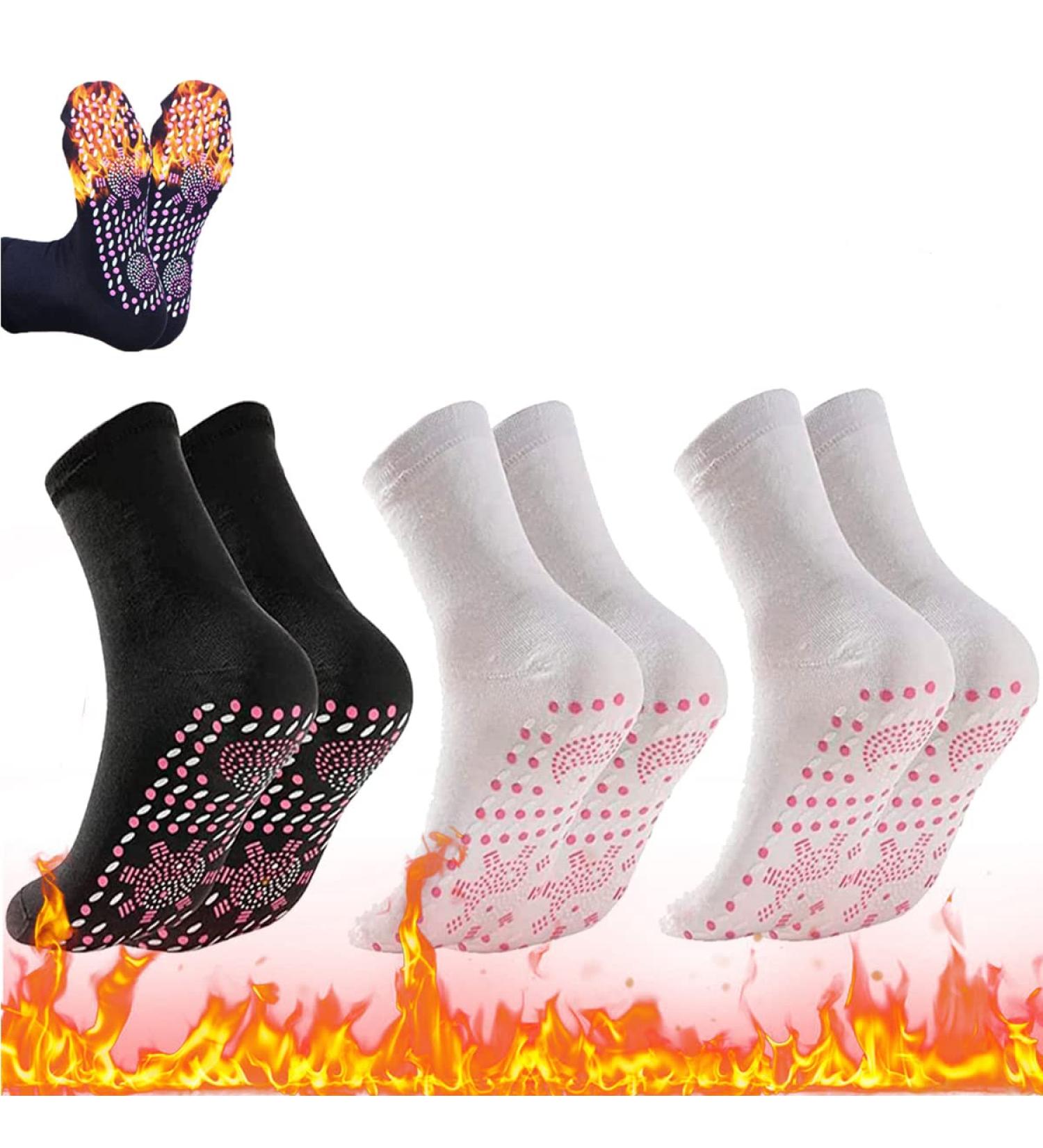 3 pairs of self-heating socks Tourmaline socks nano thermotherapeutic sock up to two years of useful life for feet of size 36-45