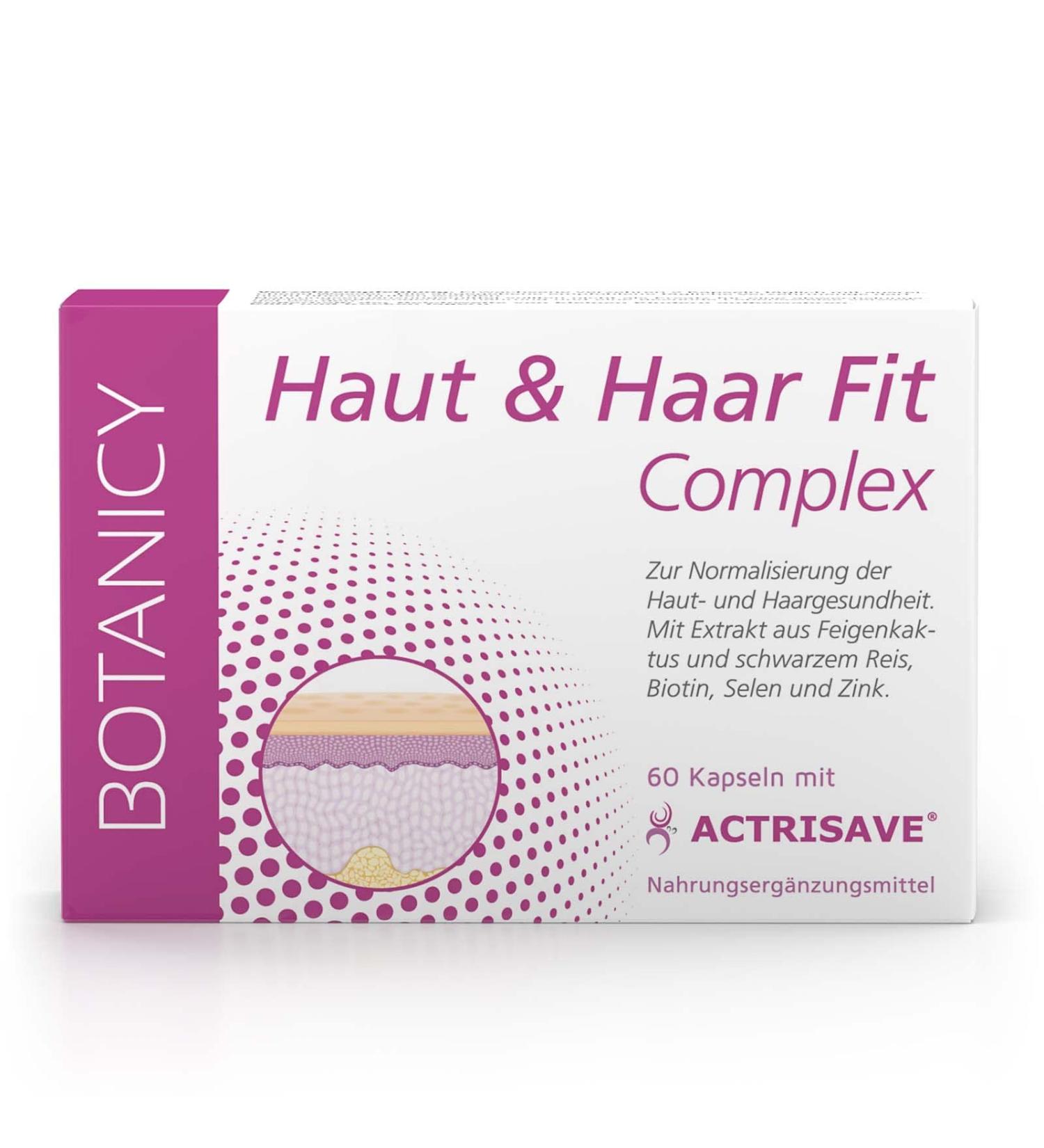 Botanicy Skin & Hair Fit Complex - Natural Anti-Acne Pimple & Hair Loss Support - 60 Capsules for Men & Women - Buy Online on GoSupps.com